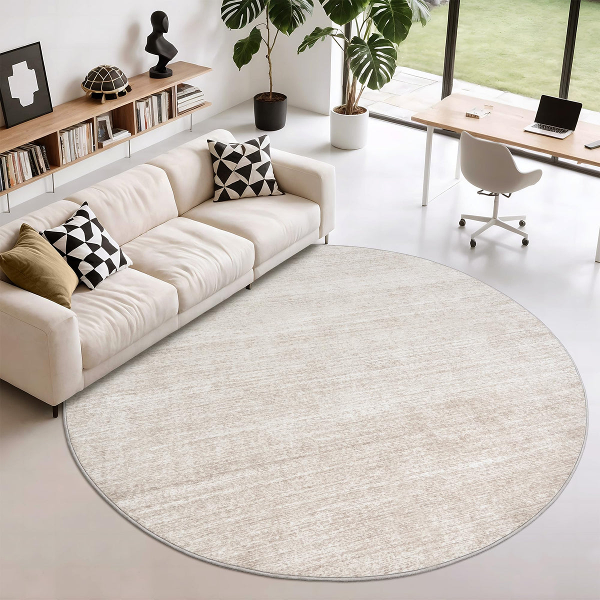 Valenrug Washable Rugs 5x7, Non Slip Large Area Rugs for Living Room, Beige