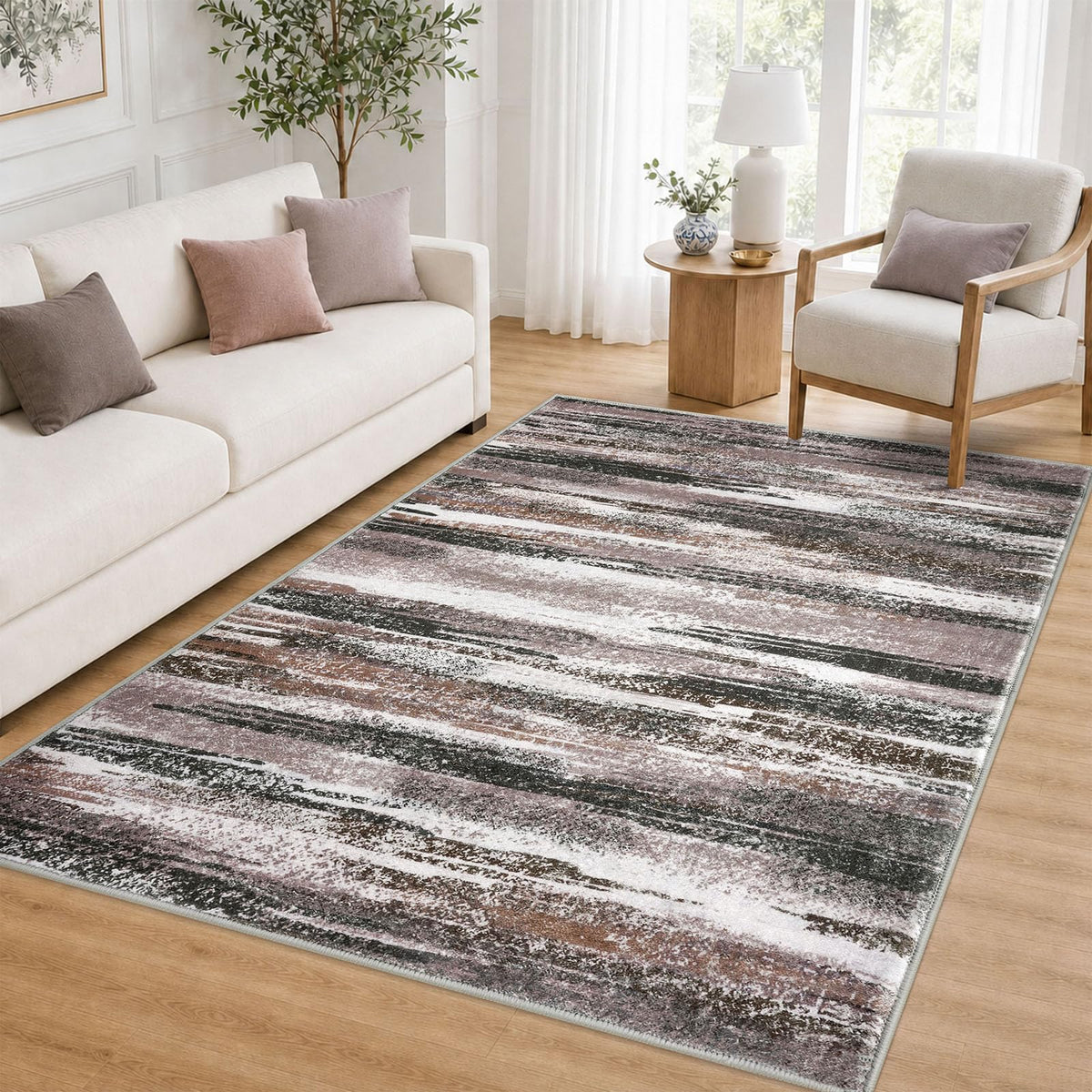 Lansny Abstract 2x3 Area Rug Small Washable Entryway Rug Non Slip Door Mat