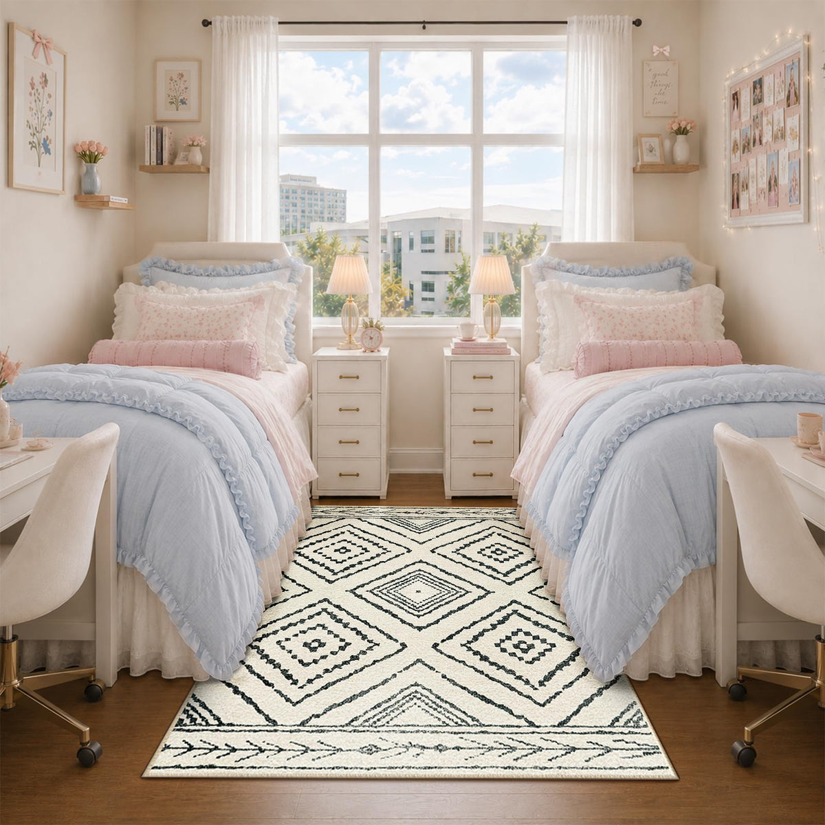 BESTSWEETIE 5'x7' Washable Area Rug for Living Room Bedroom Black