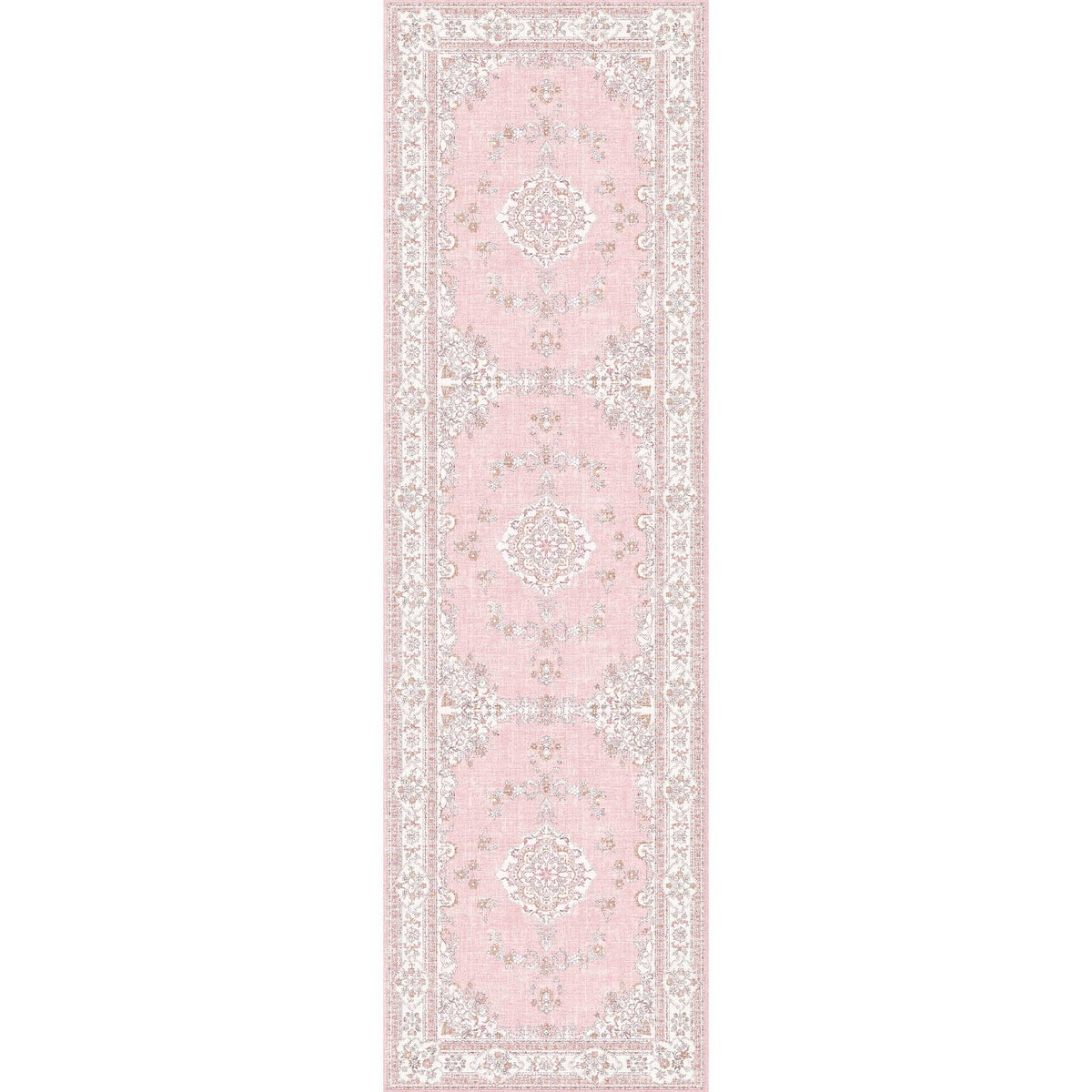 Soft Pink Rug for Girls Room: 5x8 Vintage Washable Carpet Bedroom Nursery