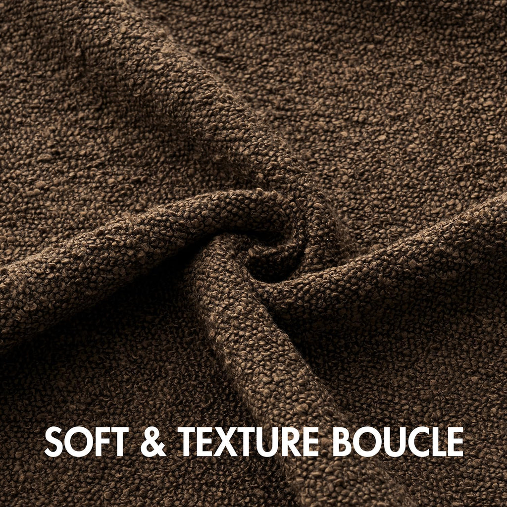 MIULEE 20x20 Decorative Boucle Couch Pillow Covers Brown