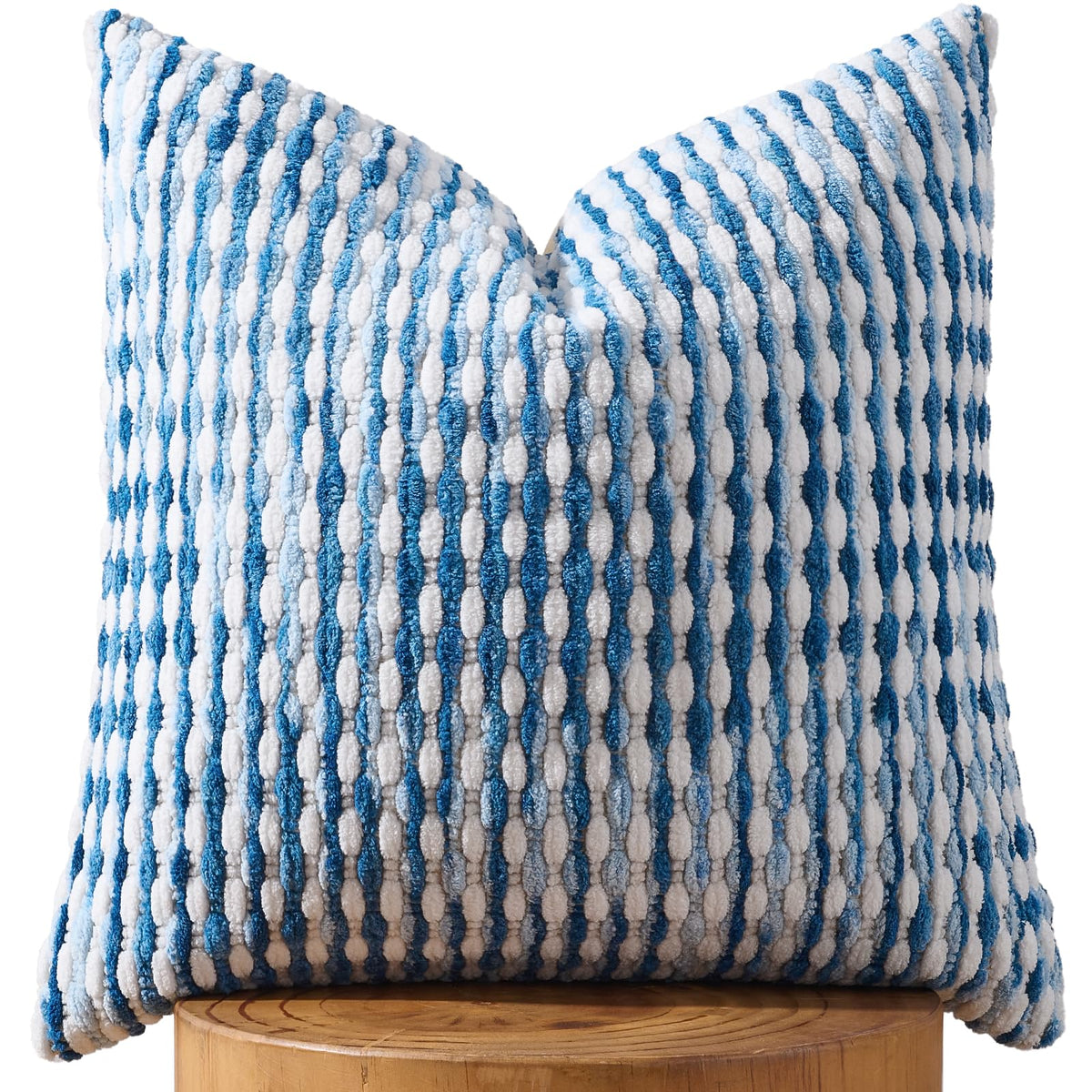 AmHoo Set of 2 Boho Chenille Pillow Cover Decorative Tufted Pillowcase for Couch Bed Sofa Bedroom Living Room Modern 18 x 18-Inch Brown
