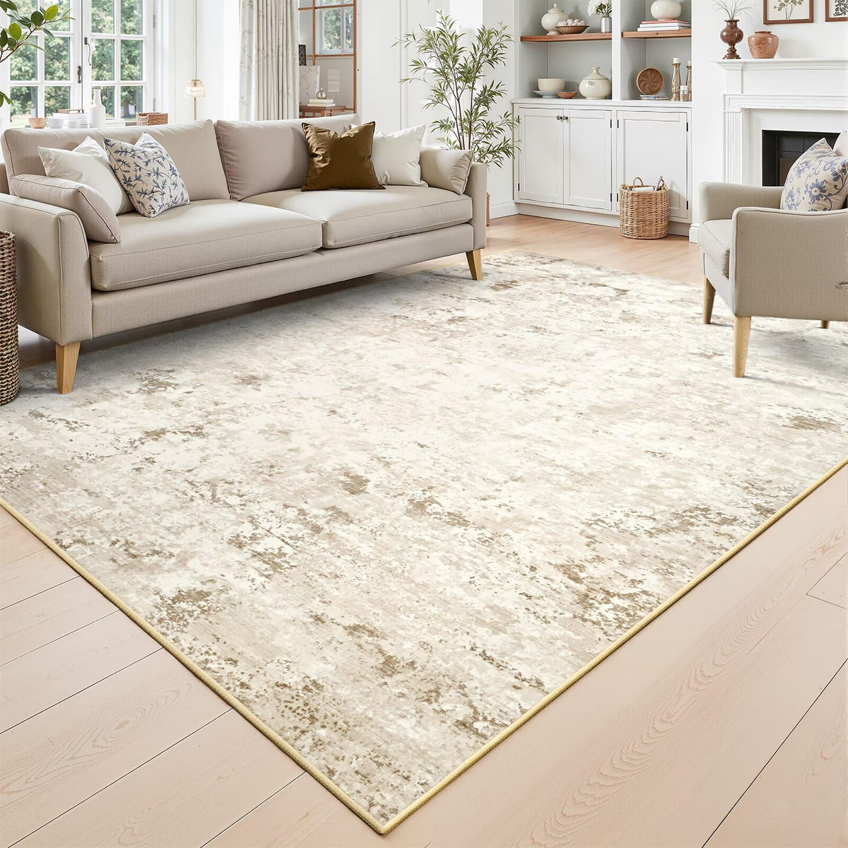 Toneed 4'x6' Washable Area Rugs for Bedroom Living Room, 48"x72" Grey