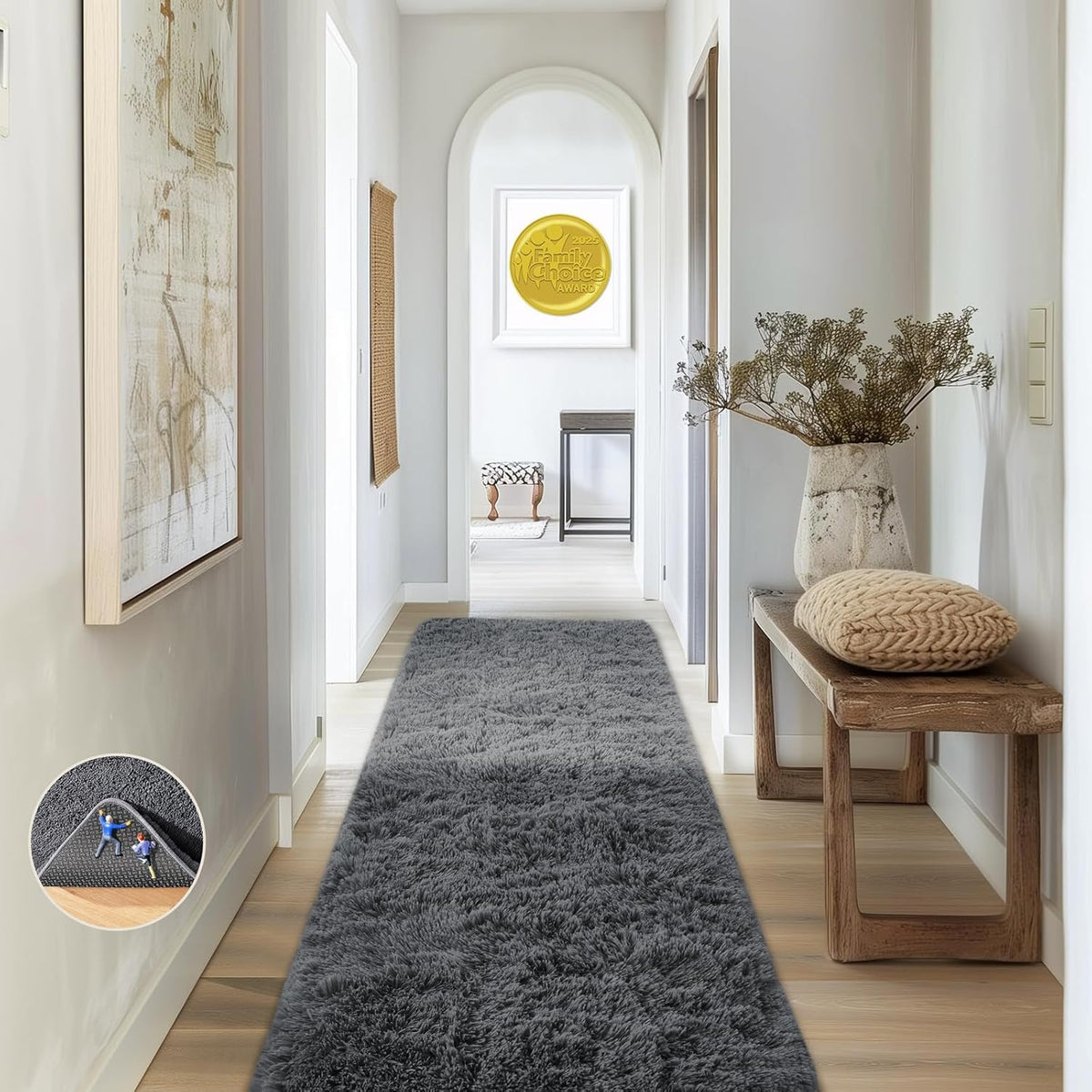 Ophanie Area Rugs for Living Room Bedroom, Washable Non-Slip Fluffy Soft Grey Shag Carpet, Indoor Floor Gray 4x6 Fuzzy Shaggy Living Room Plush Rug for Kids Home Dorm Decor Aesthetic