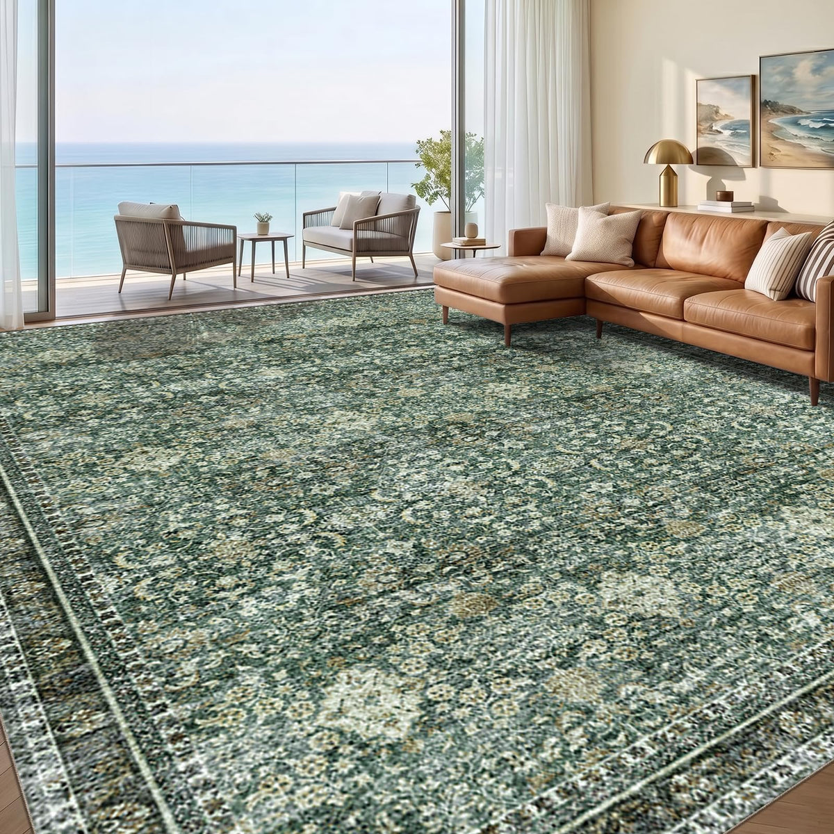 Sasttie 4x6 Area Rugs, Ultra-Soft Washable Rug for Living Room, Beige