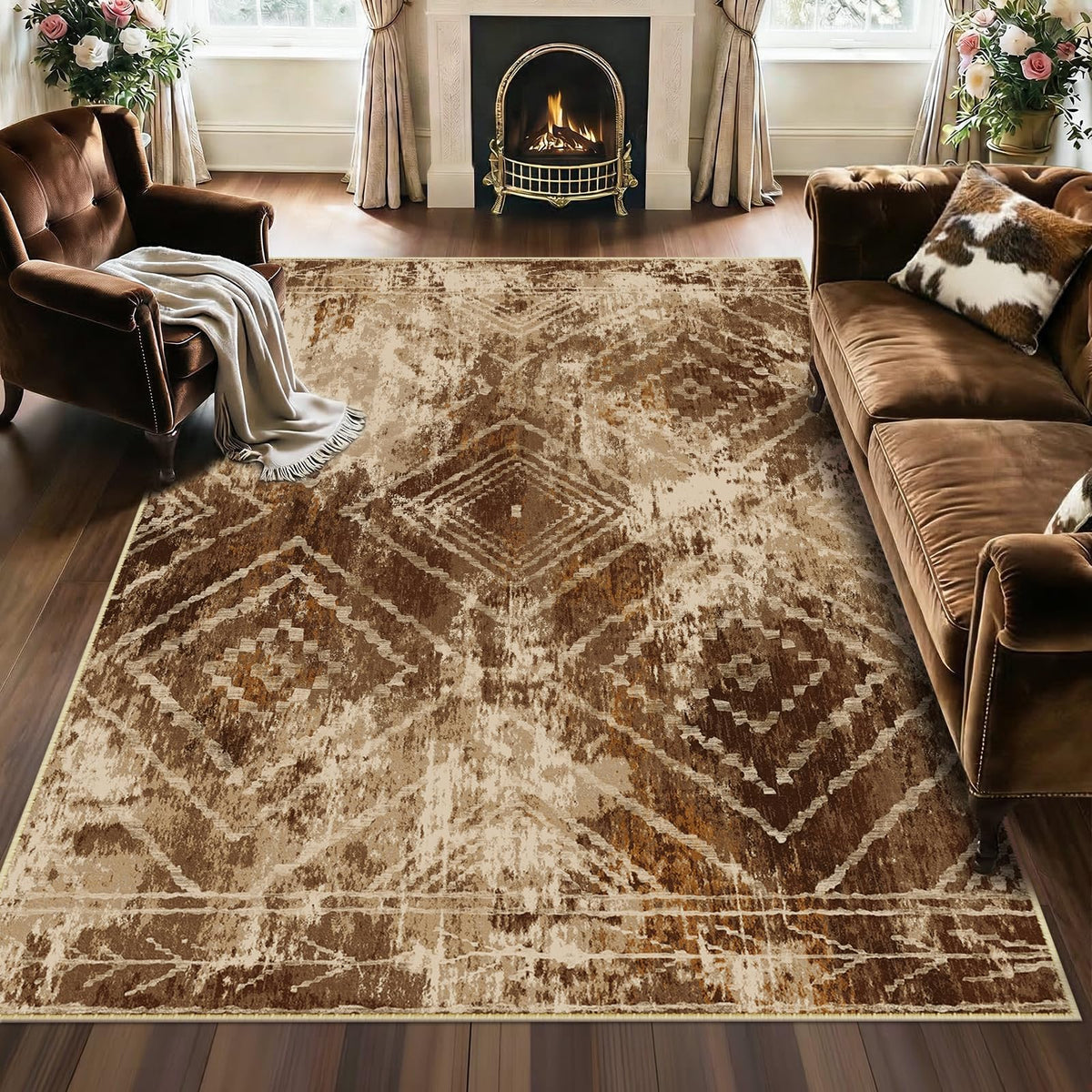 BESTSWEETIE 5'x7' Washable Area Rug for Living Room Bedroom Black