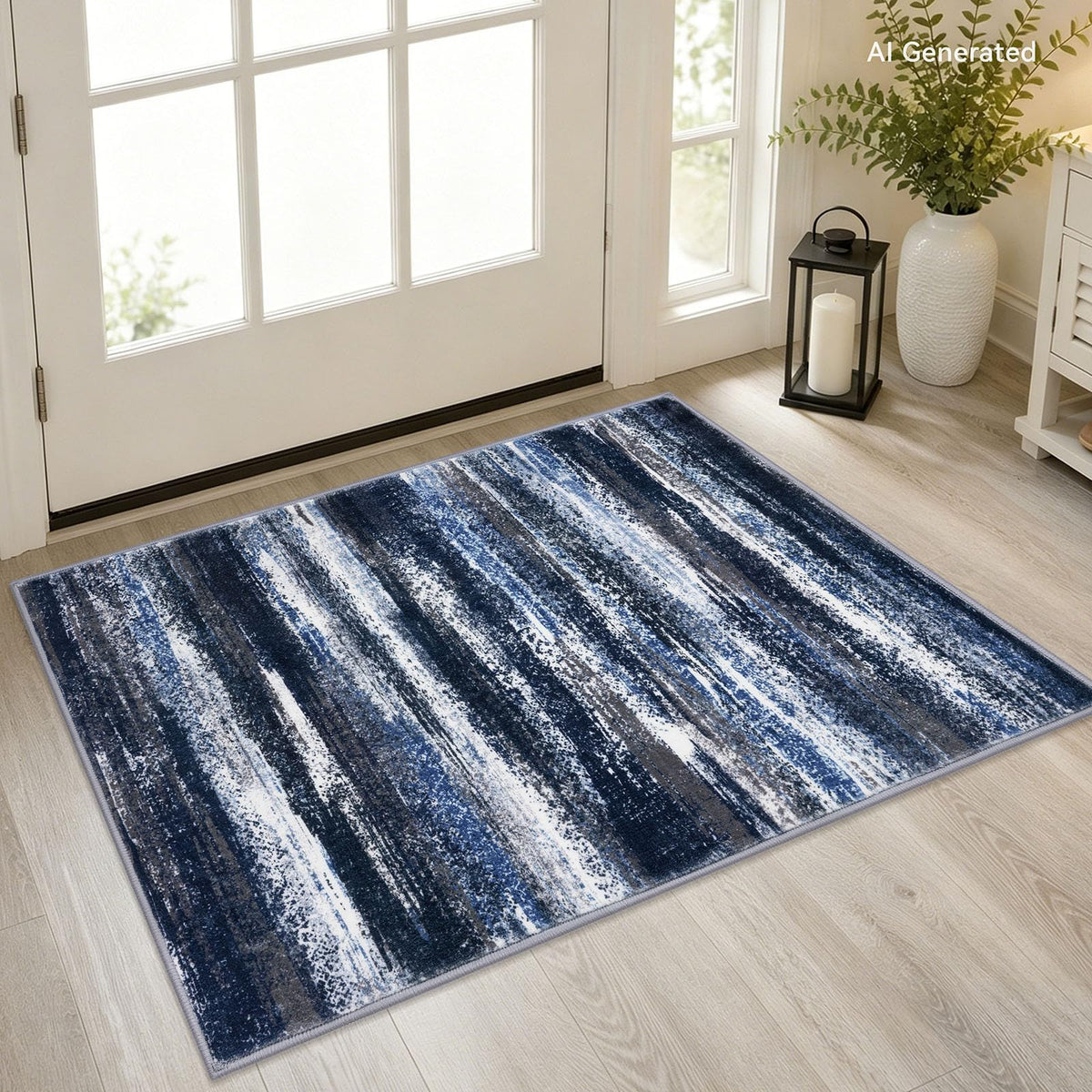 Lansny Abstract 2x3 Area Rug Small Washable Entryway Rug Non Slip Door Mat
