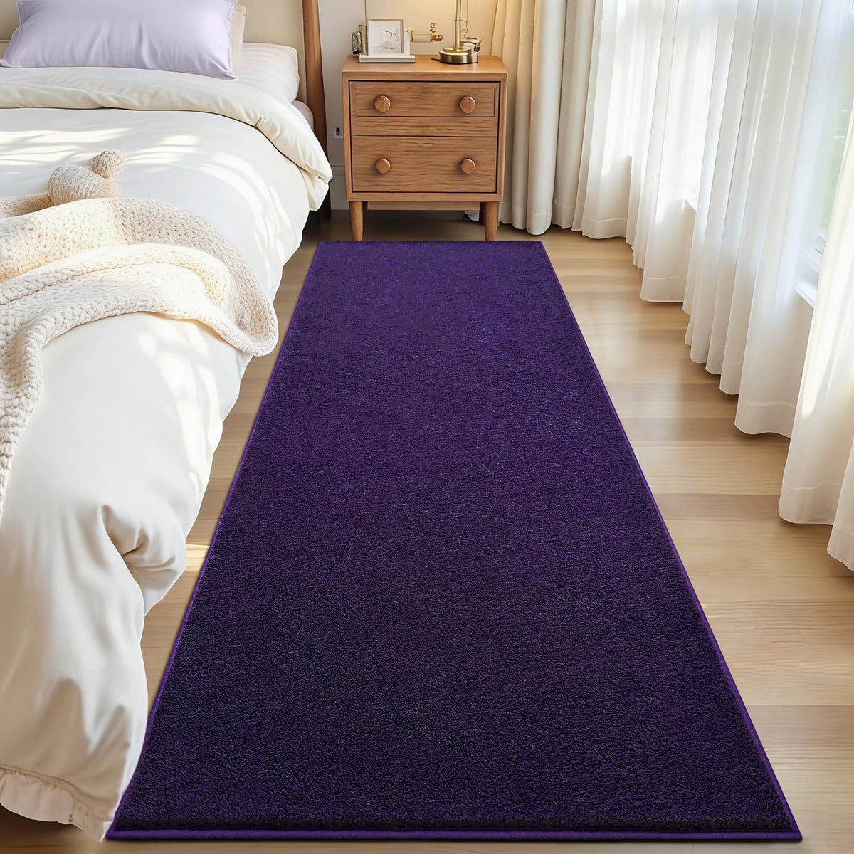 ISEAU 4x6 Soft Area Rug for Bedroom, Washable and Non-Slip, Purple