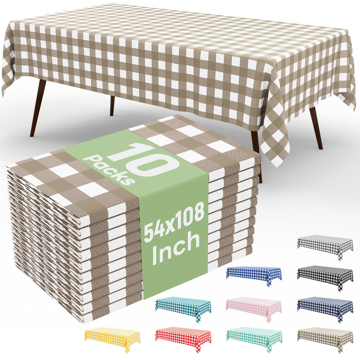 misaya 4 Packs Buffalo Disposable Table Cloth, 54 x 108 Inch Waterproof Plastic Tablecloth, Rectangle Red and White Checkered Table Covers for Picnic, Birthday, Party, Back to School