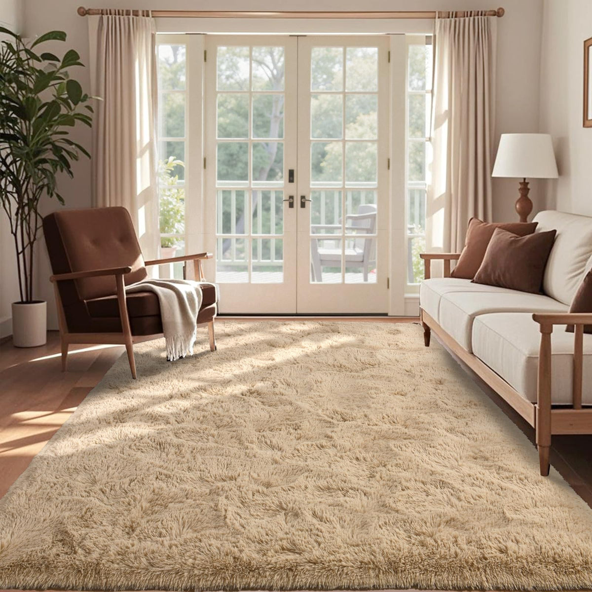6x9 Ft Large Shag Rugs for Living Room Decor, Tie-Dyed Ultra Soft Fluffy Furry Area Rugs for Bedroom Indoor Floor, Aesthetic Carpet for Kids Home (Dark Grey)
