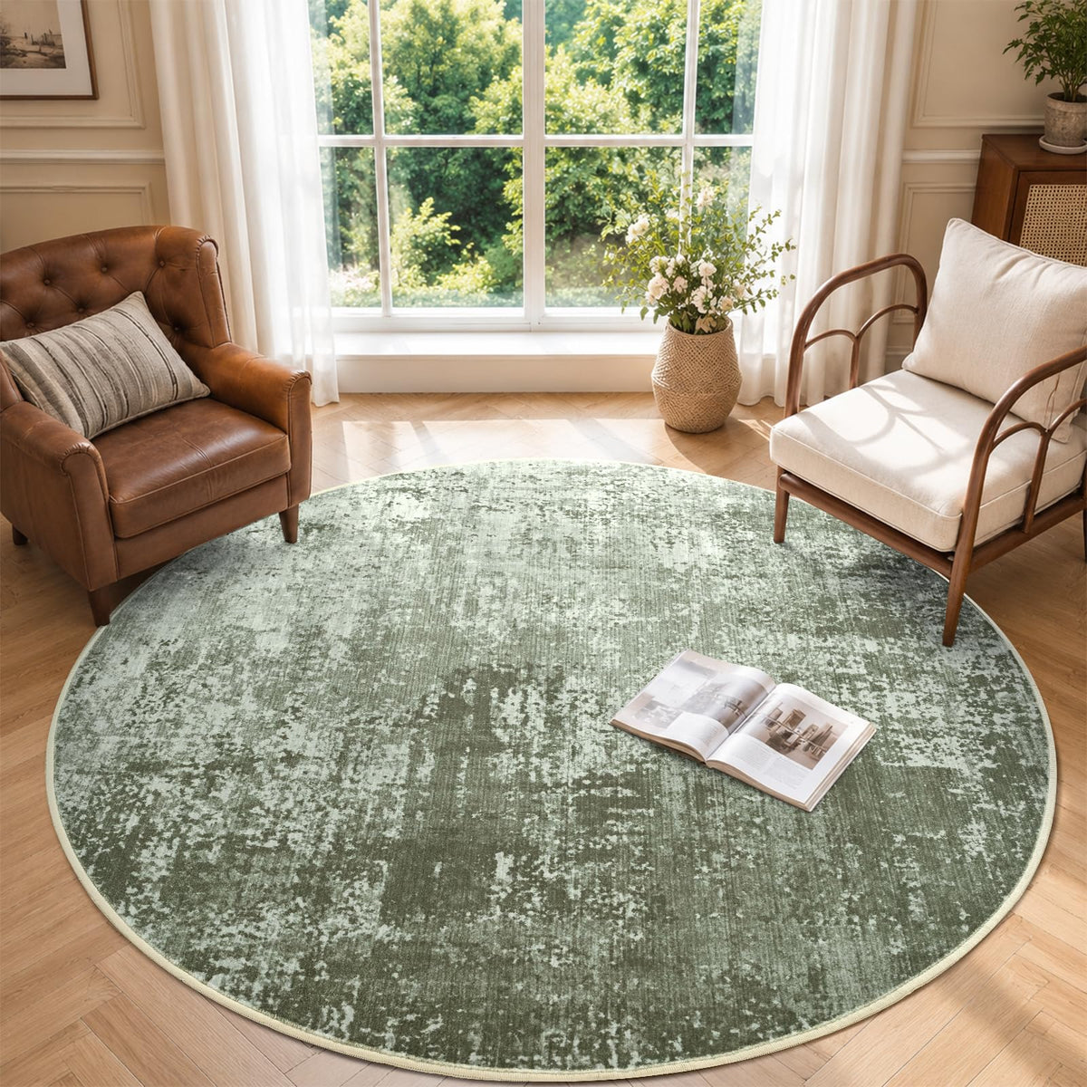 6x9 Ft Large Area Rugs for Living Room, Soft Non-Slip Washable Rugs Modern Abstract Pattern Carpet for Bedroom Indoor Floor Nursery Home Decor (Blue)