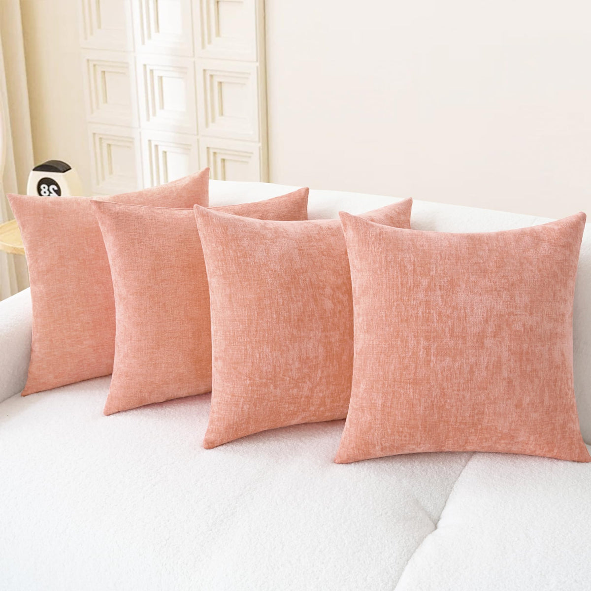 CaliTime Decorative Couch Throw Pillow Covers 18 X 18 Inches Medium Grey