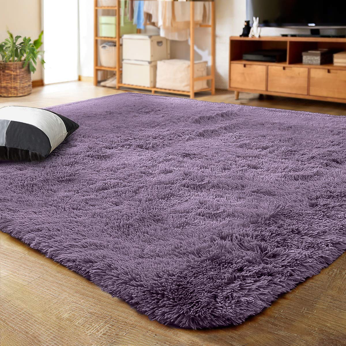 LOCHAS 4x6 Area Rugs Fluffy Living Room Carpets for Kids Bedroom, White