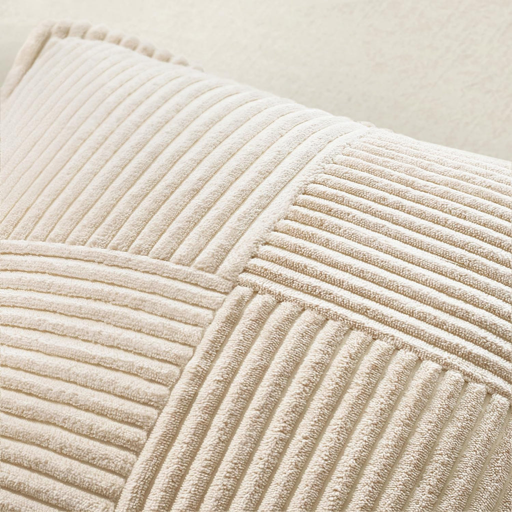 MIULEE Decorative Throw Pillow Covers for Couch 18x18 Inch Beige 2 Pack