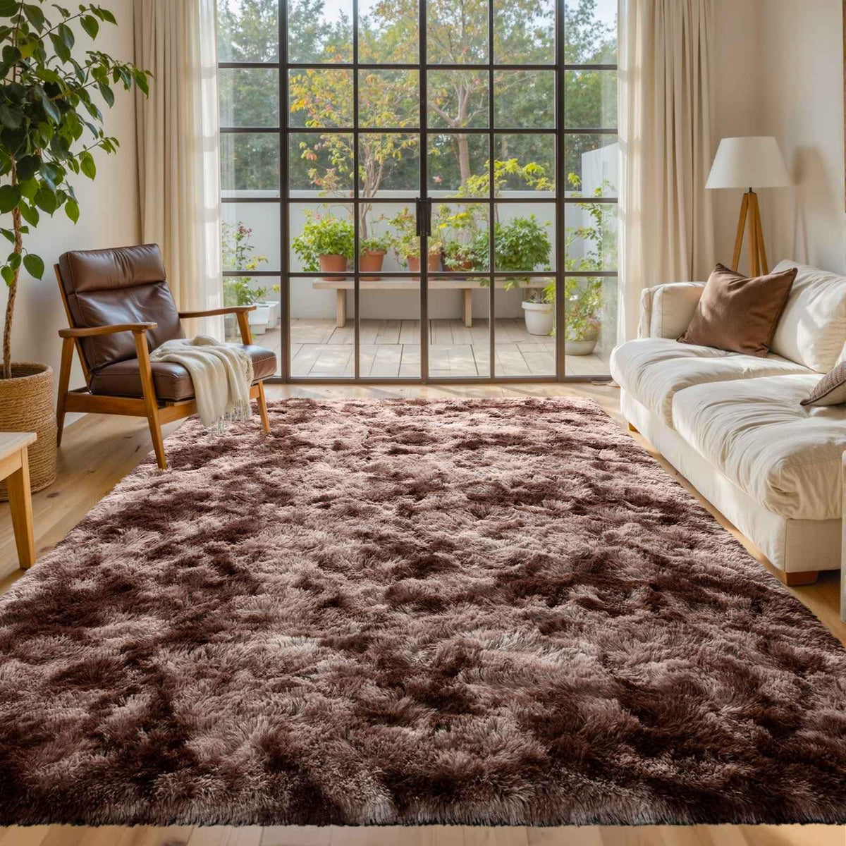 5x7 Black Area Rugs for Living Room, Large Fluffy Shag Bedroom Rugs Non-Slip, Ultra Soft Plush Carpet for Nursery Kids PlayRoom Dorm Office Indoor Modern Carpets