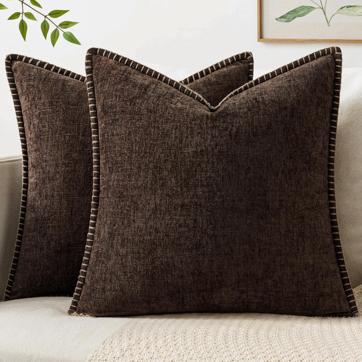 MIULEE Decorative Couch Throw Pillow Covers 18x18 Inch Sage Green 2 Pack
