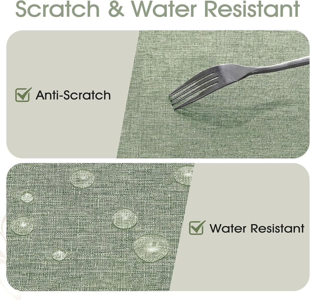 Veblandy Rectangle Tablecloth Waterproof Linen Textured Table Cloth Stain and Wrinkle Resistant Washable, Decorative Fabric Table Cover for Dining, Party and Camping (Sage Green, 52 * 70)