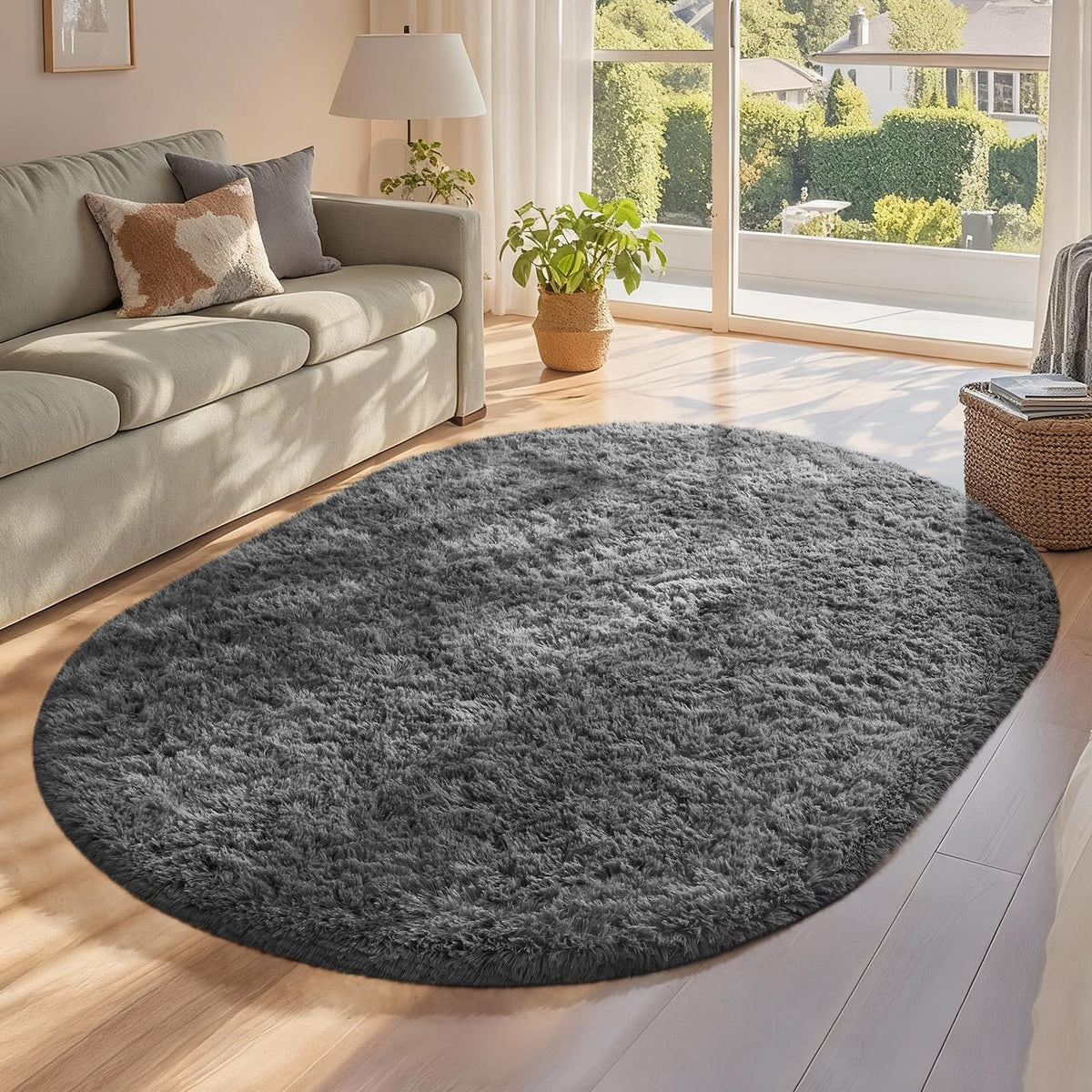 Ophanie Small Rug Upgrade Non Slip Throw Bedside Area Rugs, Fluffy Soft Grey Mini Bedroom Carpet, Affordable Door Entryway Indoor Inside Front Entrance Dog 2x3 Mat, Home Decor Aesthetic, Nursery