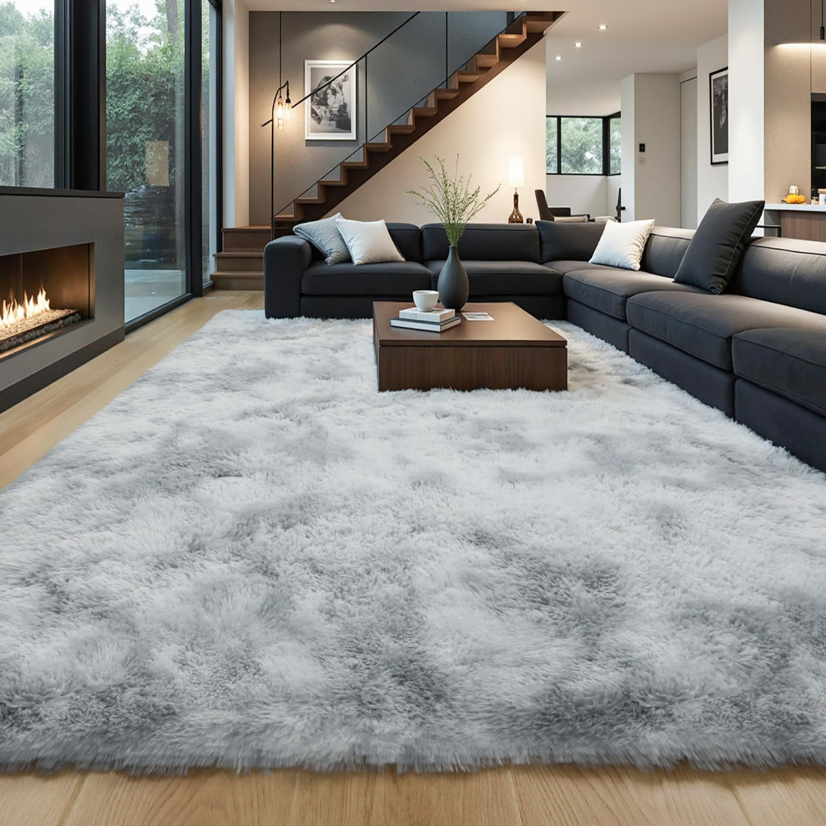 Pink Fluffy 4x6 Area Rugs for Bedroom Girls, Plush Washable Carpet