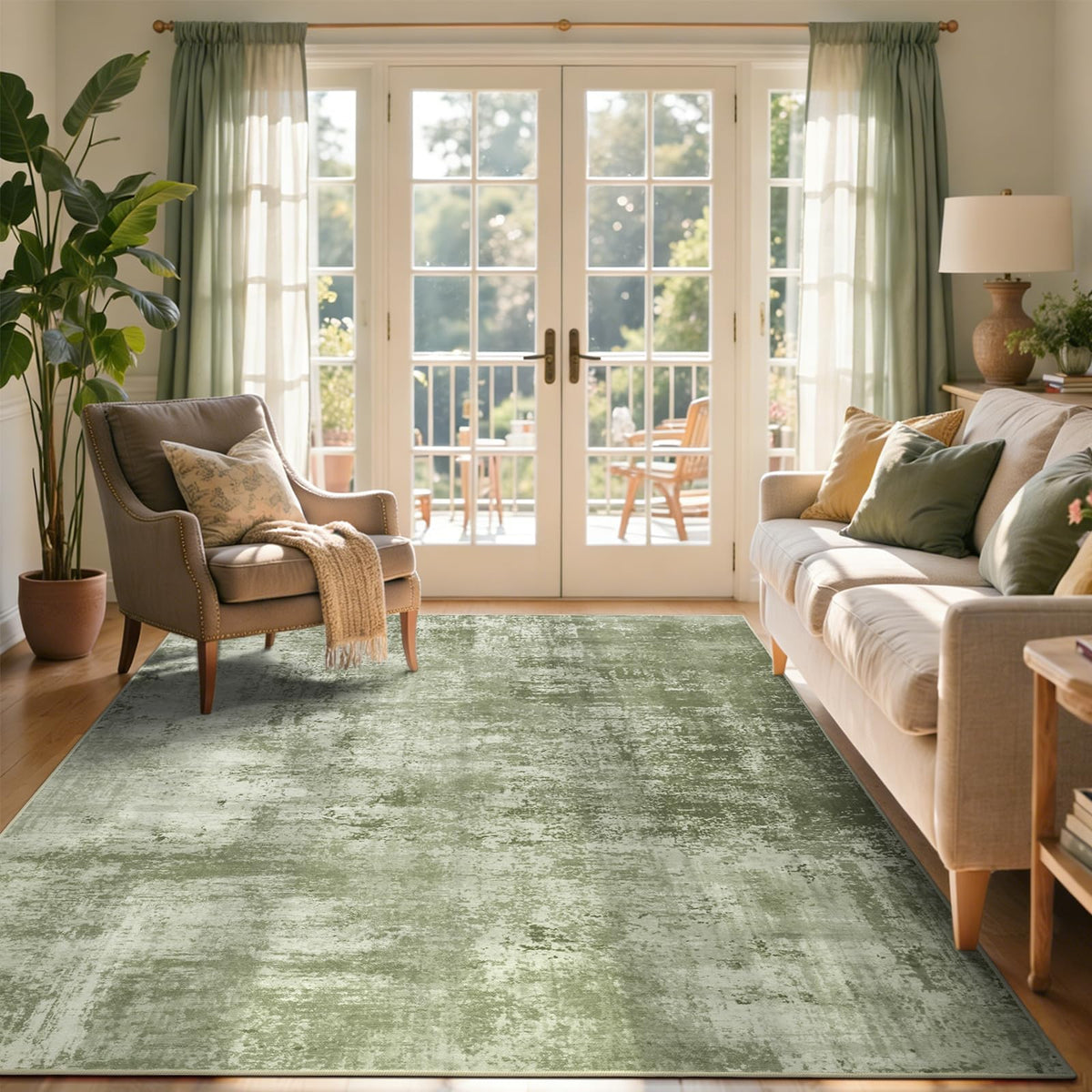 6x9 Ft Large Area Rugs for Living Room, Soft Non-Slip Washable Rugs Modern Abstract Pattern Carpet for Bedroom Indoor Floor Nursery Home Decor (Blue)