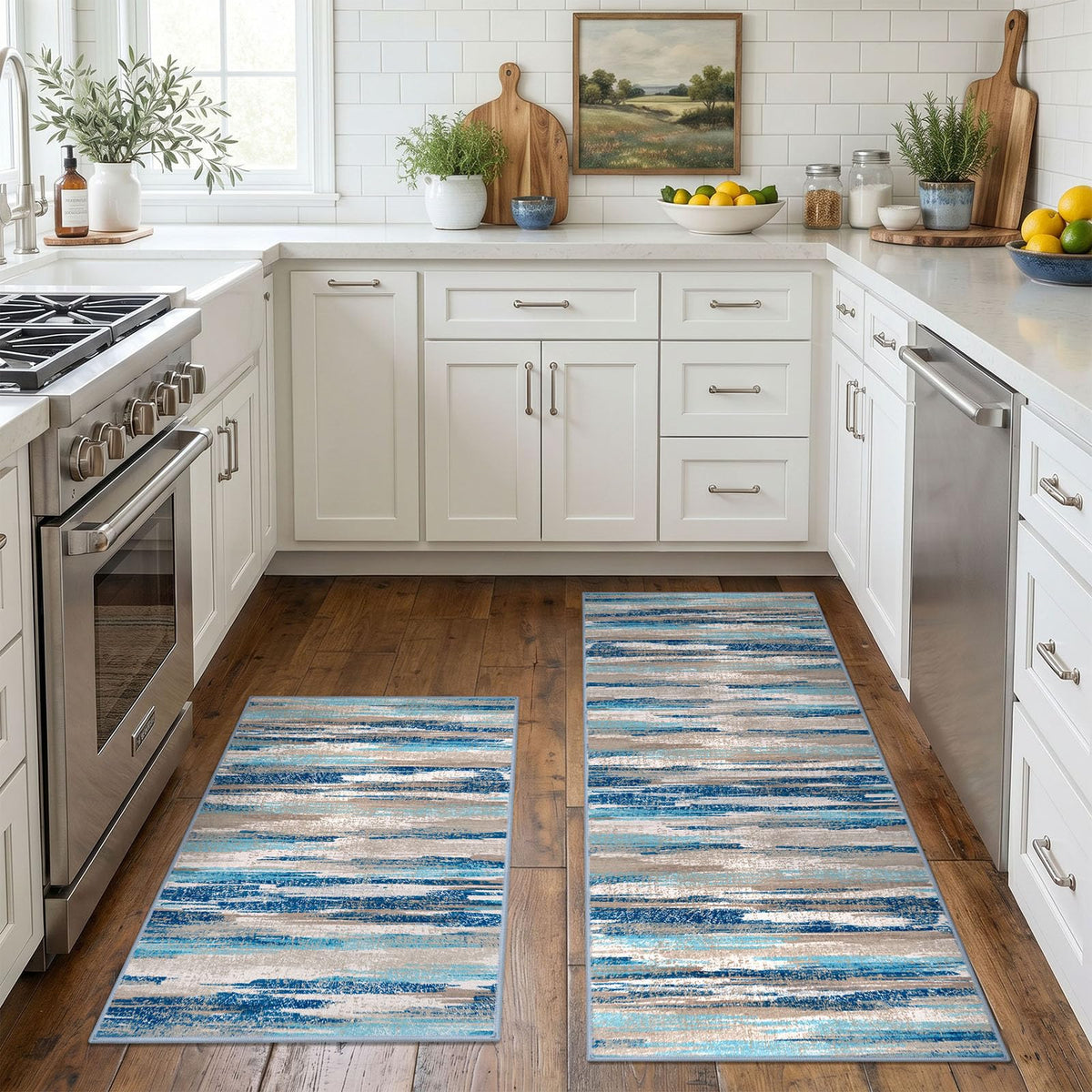 Lansny Abstract 2x3 Area Rug Small Washable Entryway Rug Non Slip Door Mat