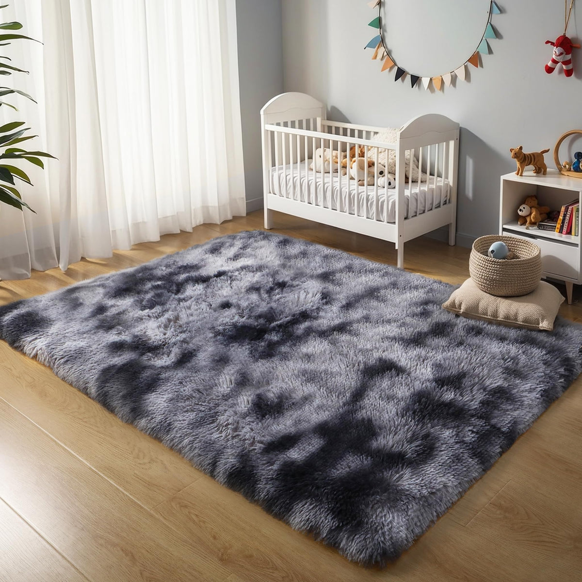 Pink Fluffy 4x6 Area Rugs for Bedroom Girls, Plush Washable Carpet