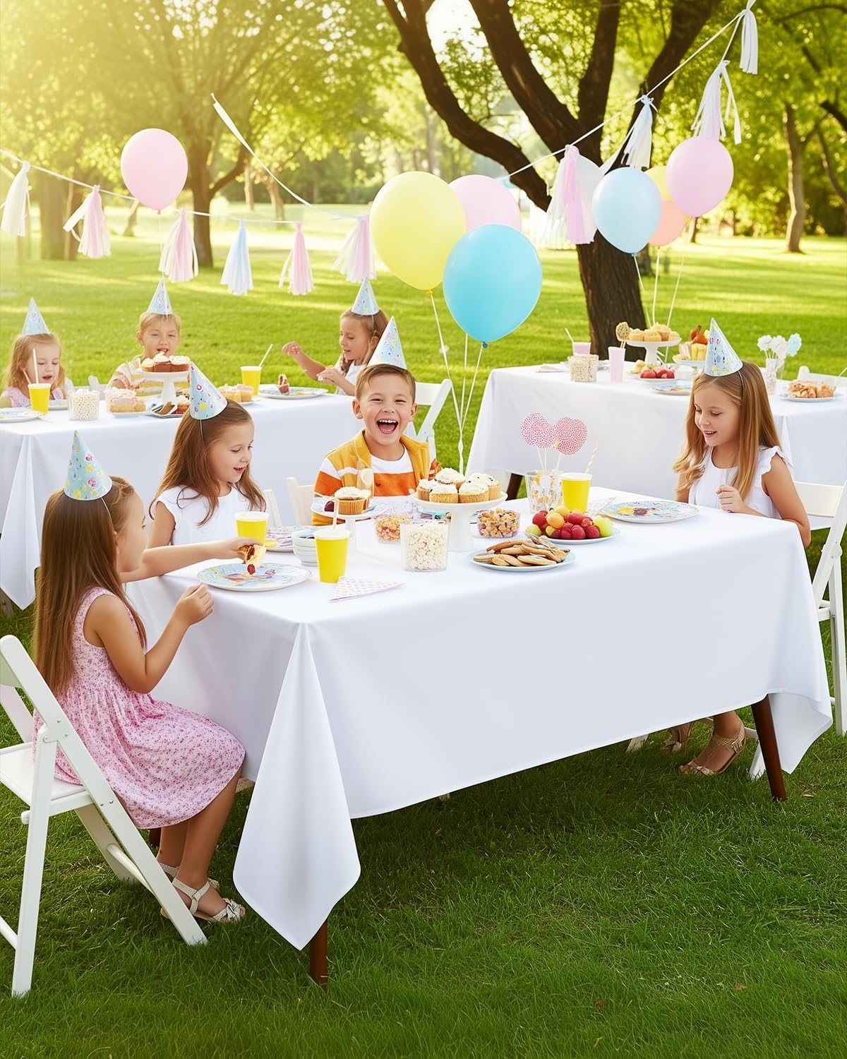 Utopia Kitchen Rectangle Table Cloth 2 Pack [60x102 Inches, White]