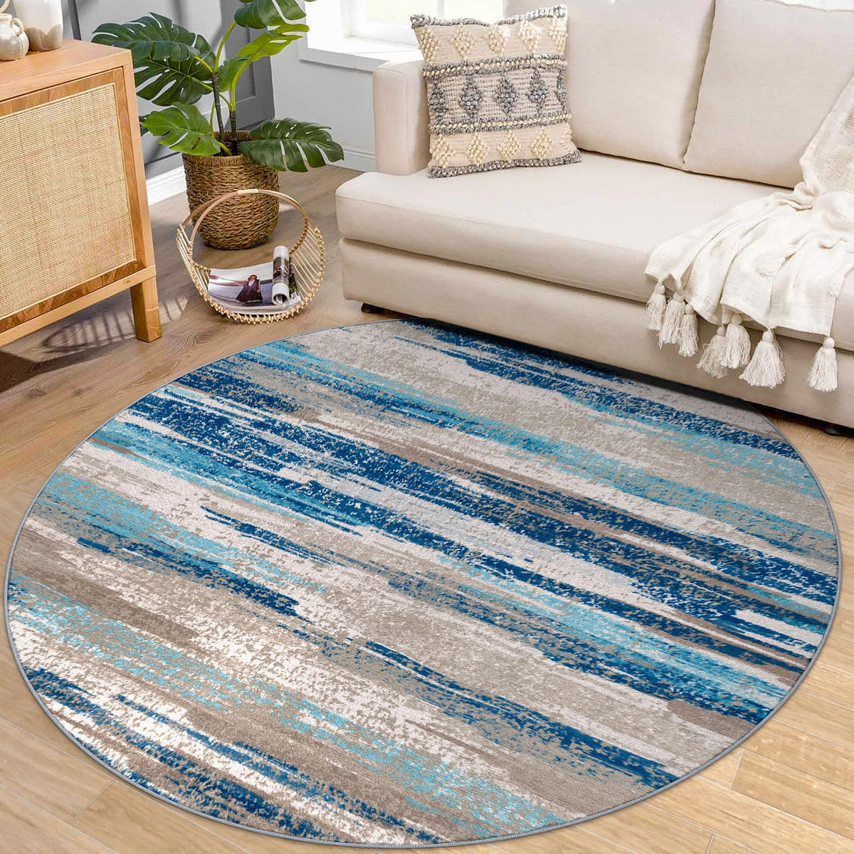 Lansny Abstract 2x3 Area Rug Small Washable Entryway Rug Non Slip Door Mat