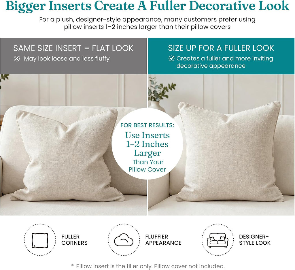 Oubonun 12x20 Inch Lumbar Pillow Inserts Set of 2, Decorative Pillows