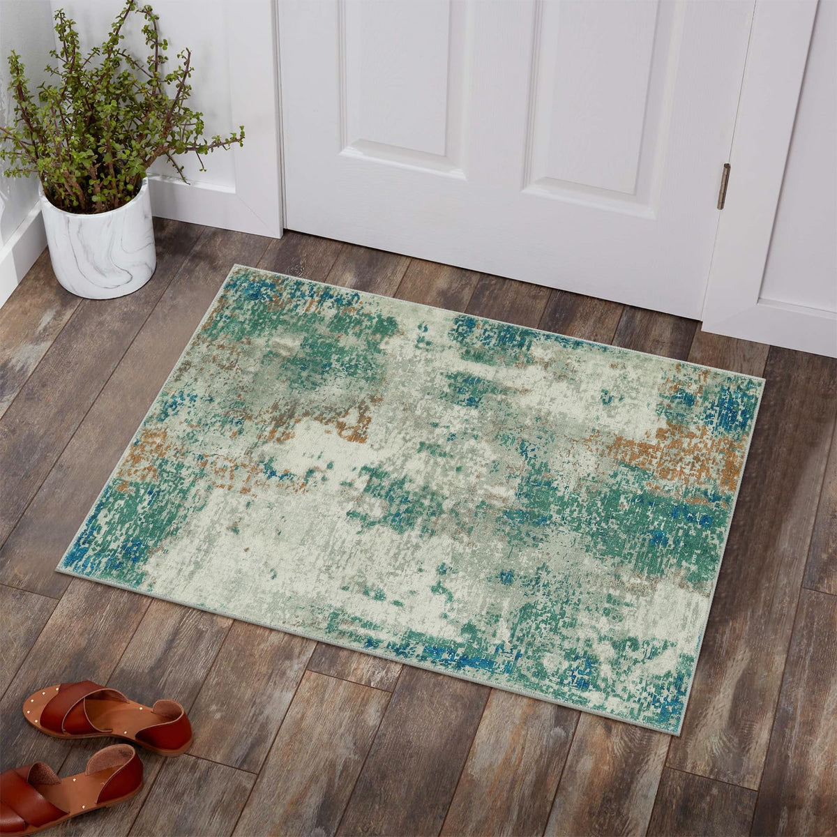 Lahome Modern Abstract Washable 5x7 Area Rugs for Living Room, Colorful Soft Bedroom Rug Low Pile Non Slip,Stain Resistance Dining Room Carpet for Nursery Office Entrance Home Office Decor