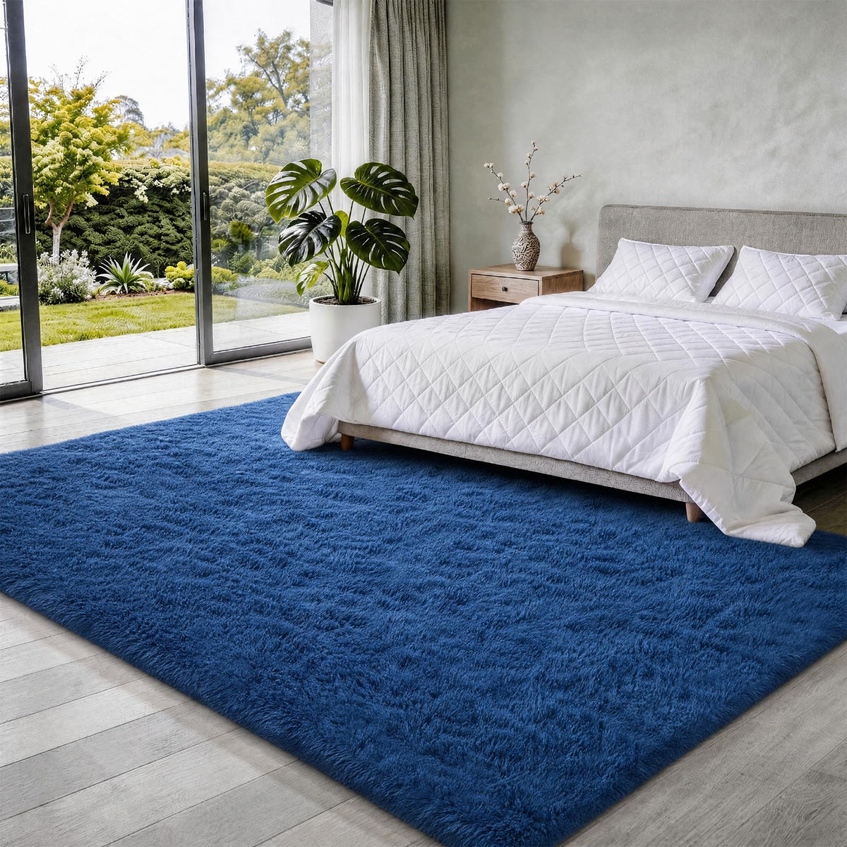 Ophanie Area Rugs for Bedroom, Christmas Upgrade Non-Slip Ivory Fluffy Soft Shag Living Room Carpet, Indoor Floor 4x6 Fuzzy Shaggy Plush Nursery Rug for Kids Dorm Decor with Over 99 pcs Pile fibers