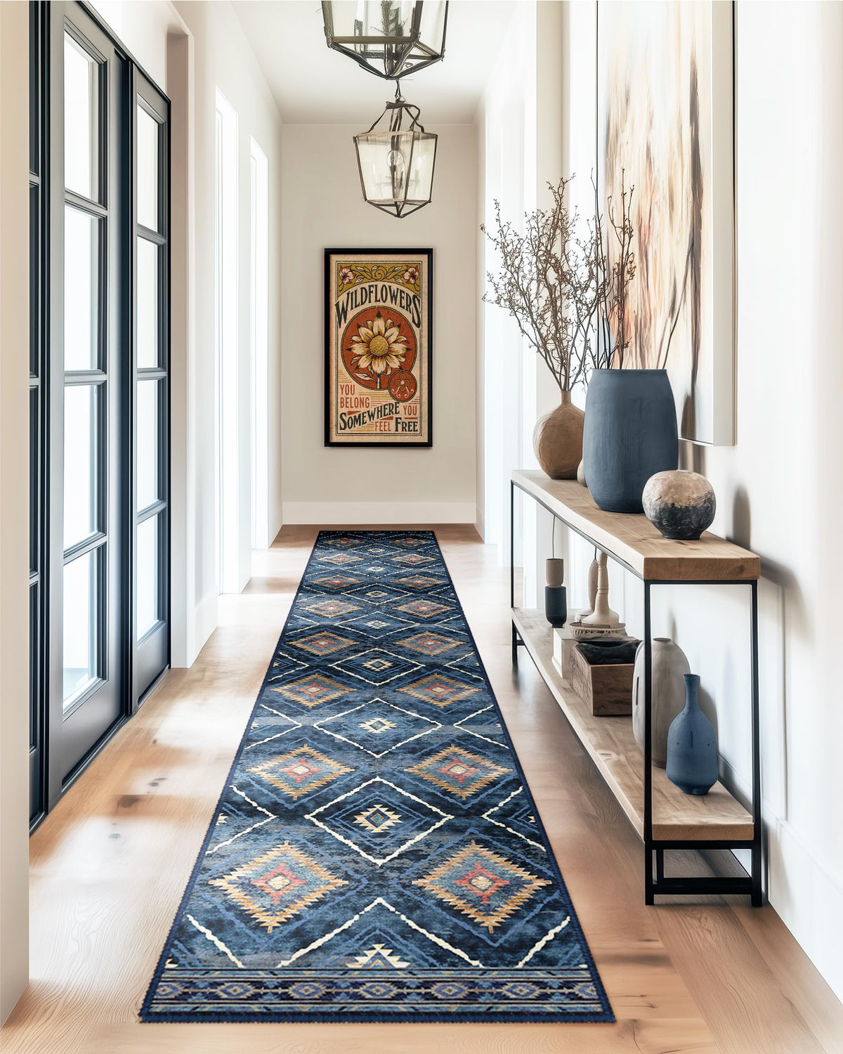 BESTSWEETIE 5'x7' Washable Area Rug for Living Room Bedroom Black
