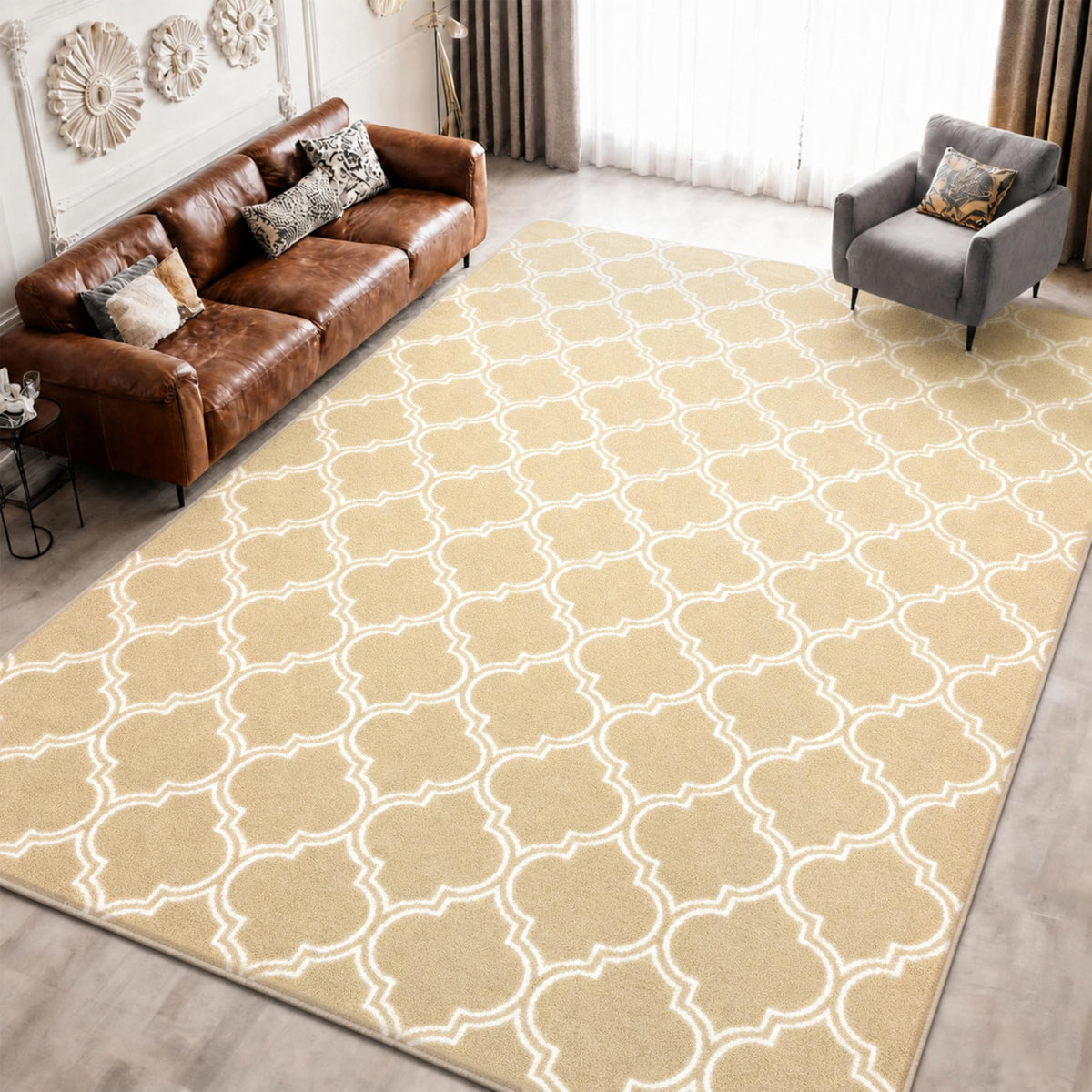Keeko 4x6 Area Rugs for Living Room,Soft Washable Memory Foam Bedroom Rug