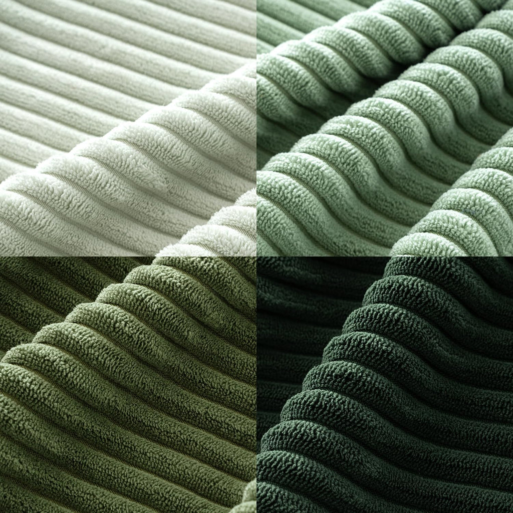 MIULEE Soft Corduroy Decorative Throw Pillow Covers Forest Green 18x18