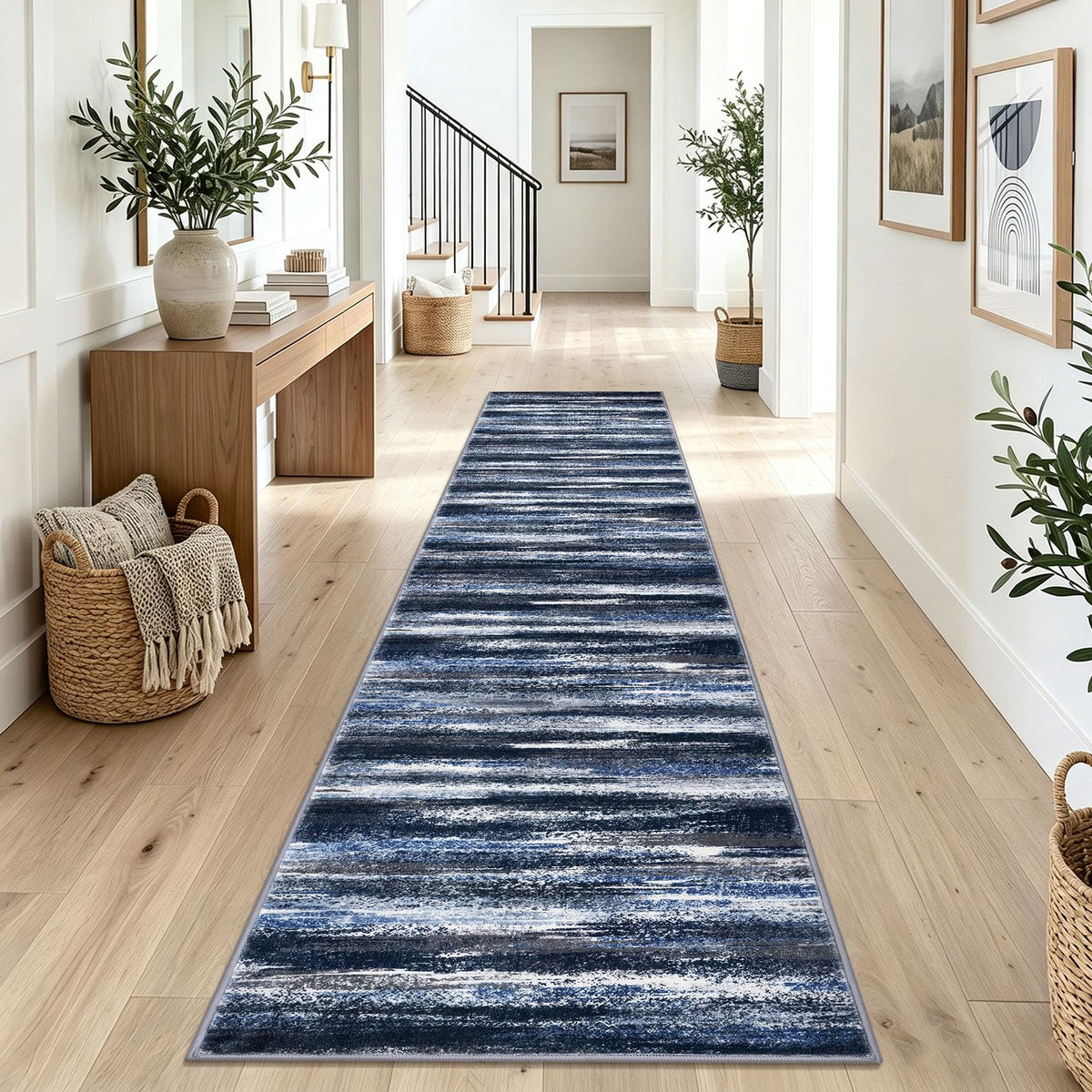 Lansny Abstract 2x3 Area Rug Small Washable Entryway Rug Non Slip Door Mat