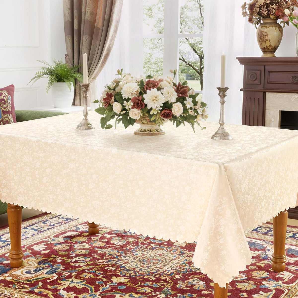Smiry Rectangle Waterproof Heavy Duty Vinyl Tablecloths, 60 x 84 Inch