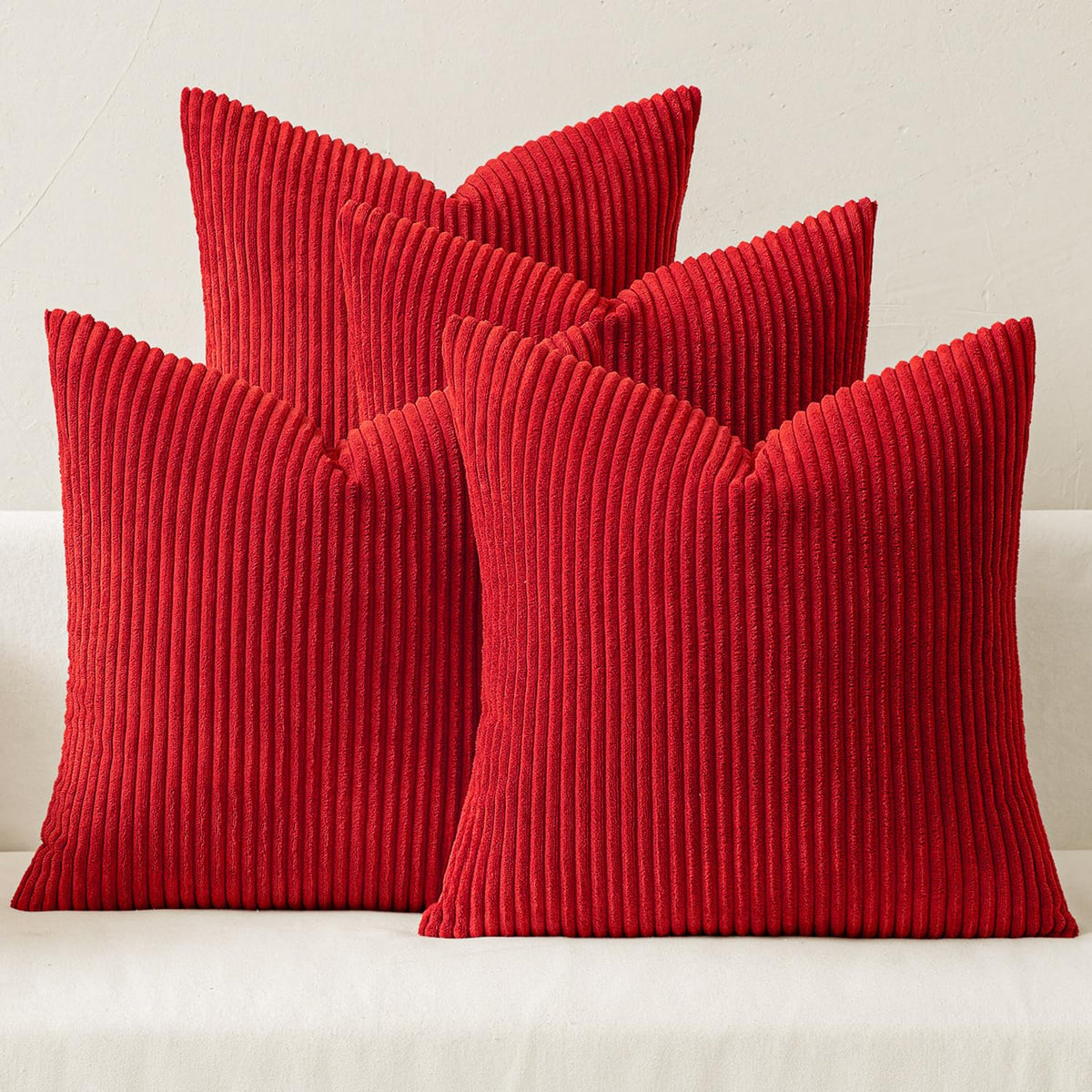 MIULEE Soft Corduroy Decorative Throw Pillow Covers Forest Green 18x18