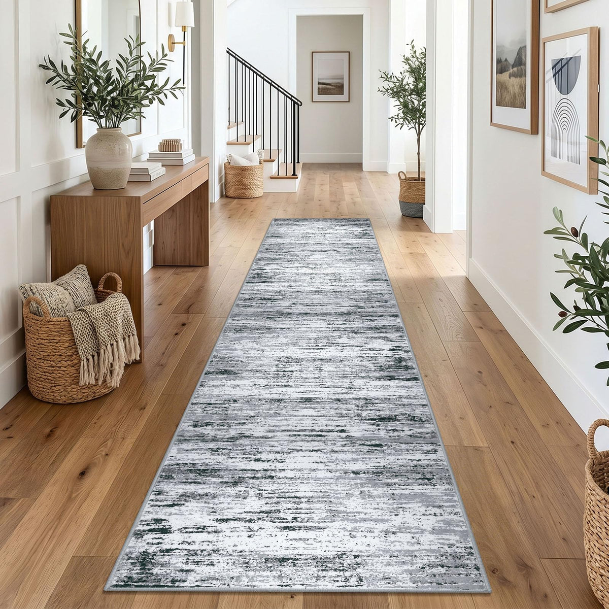 Lansny Abstract 2x3 Area Rug Small Washable Entryway Rug Non Slip Door Mat