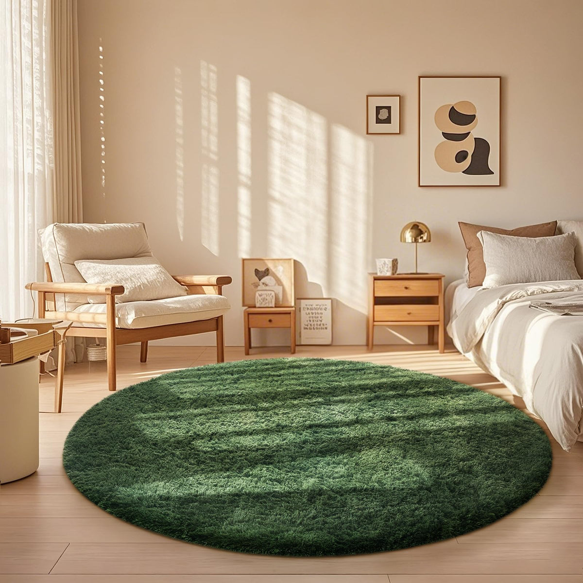 Ophanie Area Rugs for Bedroom, Christmas Upgrade Non-Slip Ivory Fluffy Soft Shag Living Room Carpet, Indoor Floor 4x6 Fuzzy Shaggy Plush Nursery Rug for Kids Dorm Decor with Over 99 pcs Pile fibers