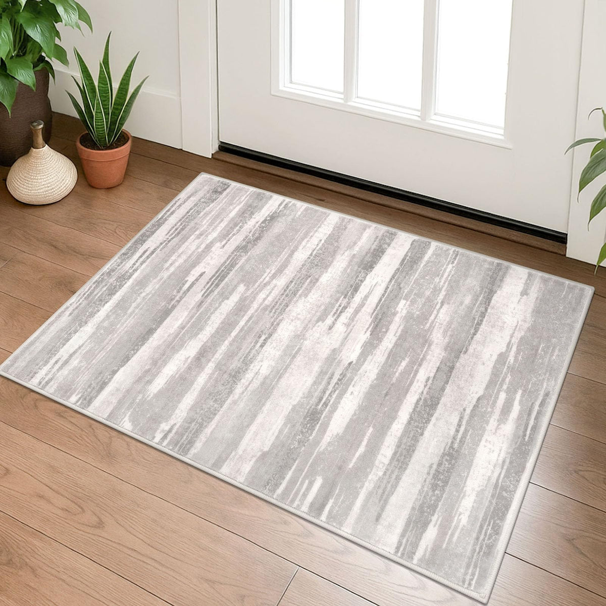 Lansny Abstract 2x3 Area Rug Small Washable Entryway Rug Non Slip Door Mat