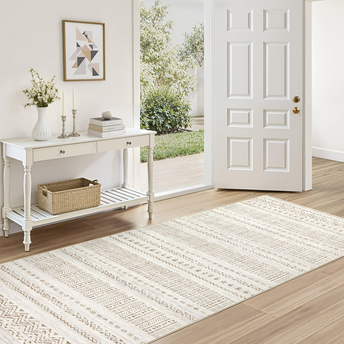 cotiled Boho 5x7 Area Rugs for Living Room: Soft Moroccan Washable Rug