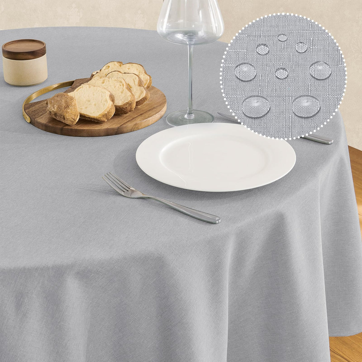 Veblandy Rectangle Tablecloth Waterproof Linen Textured Table Cloth Stain and Wrinkle Resistant Washable, Decorative Fabric Table Cover for Dining, Party and Camping (Sage Green, 52 * 70)