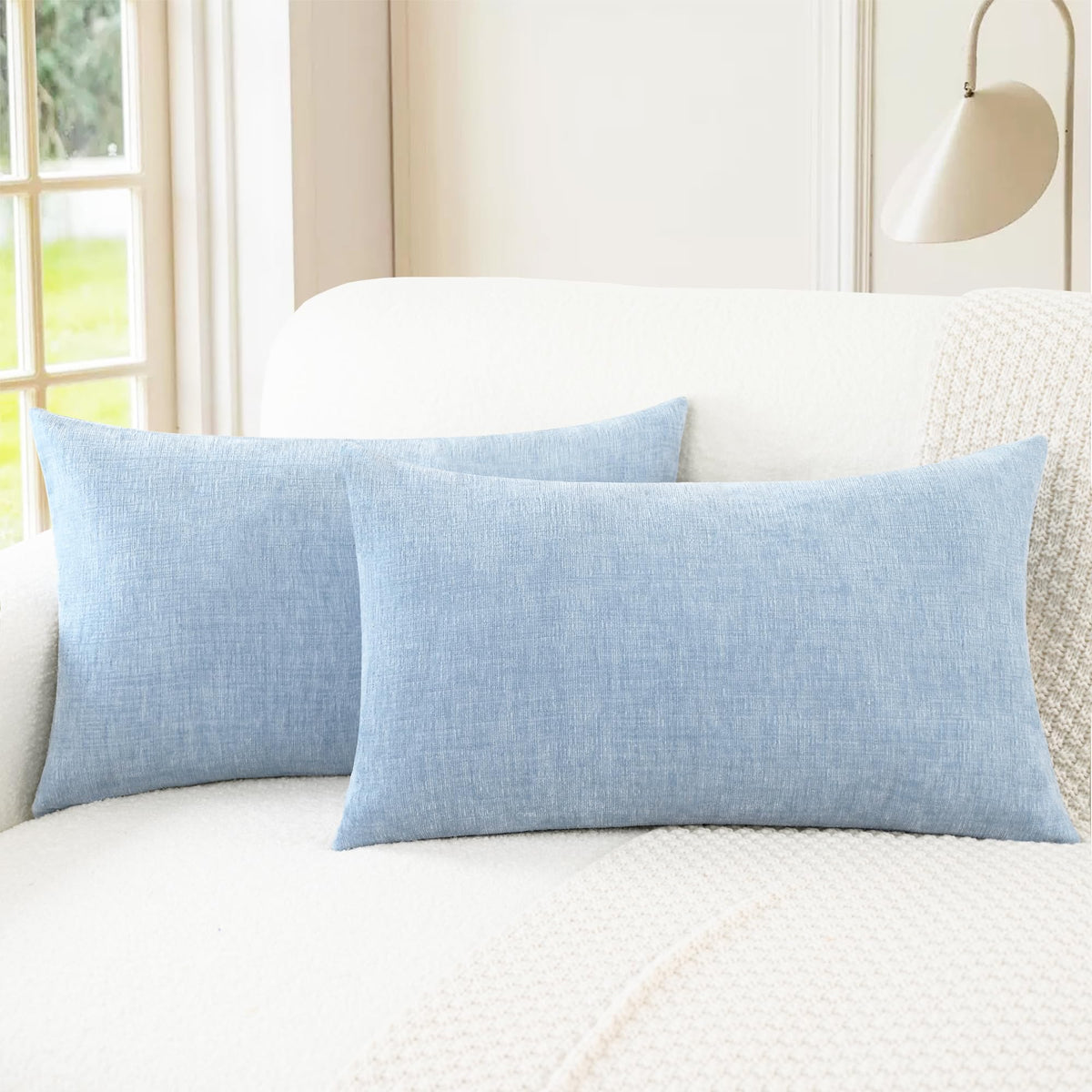 CaliTime Decorative Couch Throw Pillow Covers 18 X 18 Inches Medium Grey