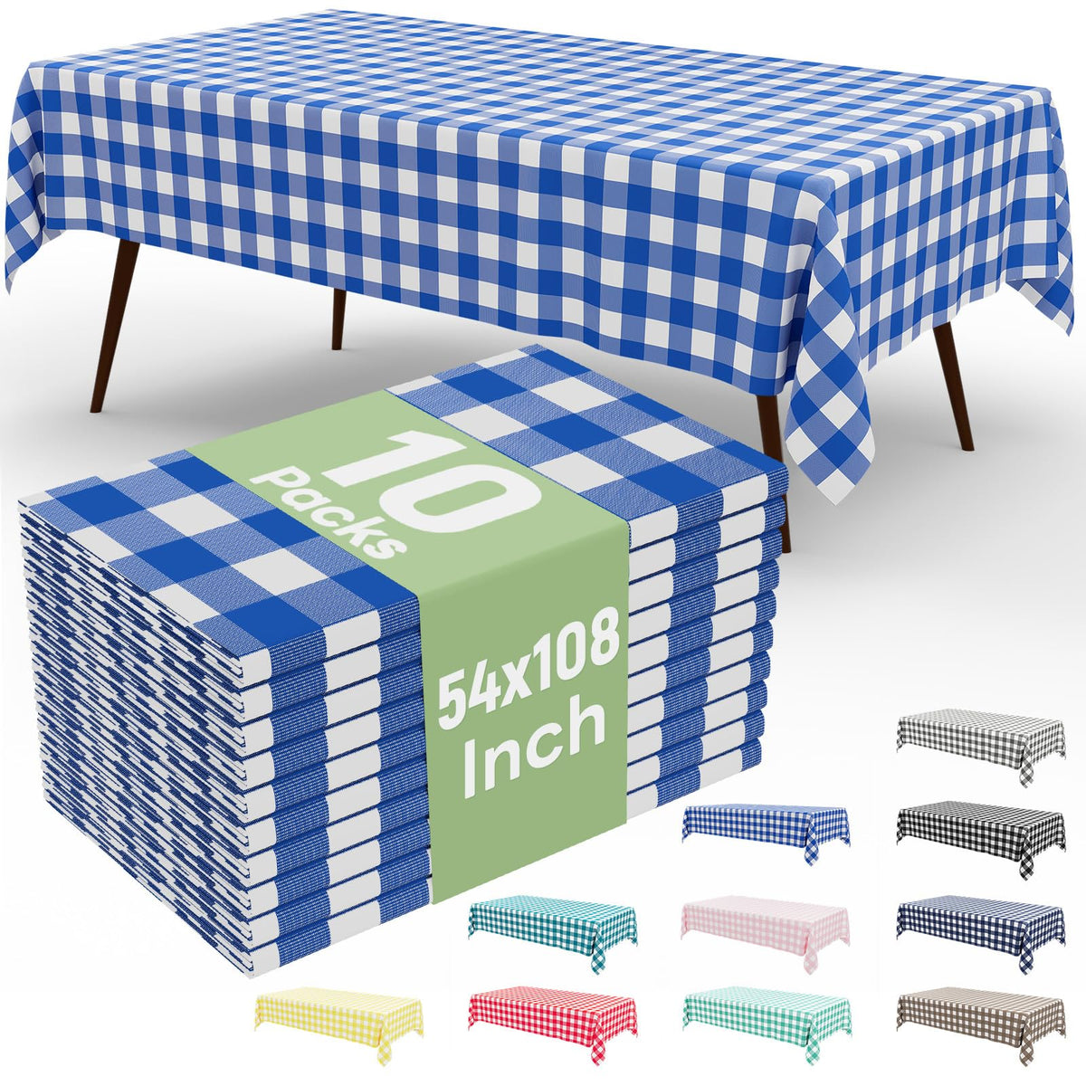 misaya 4 Packs Buffalo Disposable Table Cloth, 54 x 108 Inch Waterproof Plastic Tablecloth, Rectangle Red and White Checkered Table Covers for Picnic, Birthday, Party, Back to School