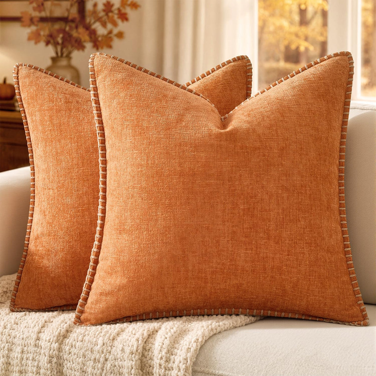 MIULEE Decorative Couch Throw Pillow Covers 18x18 Inch Sage Green 2 Pack
