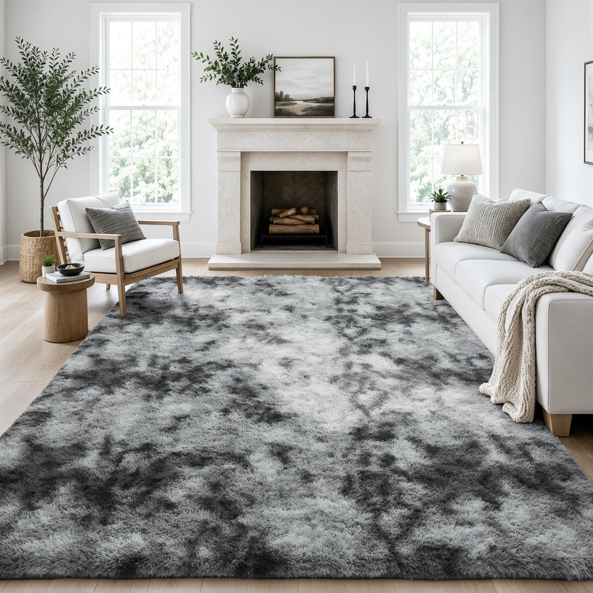 Ophanie Small Rug Upgrade Non Slip Throw Bedside Area Rugs, Fluffy Soft Grey Mini Bedroom Carpet, Affordable Door Entryway Indoor Inside Front Entrance Dog 2x3 Mat, Home Decor Aesthetic, Nursery