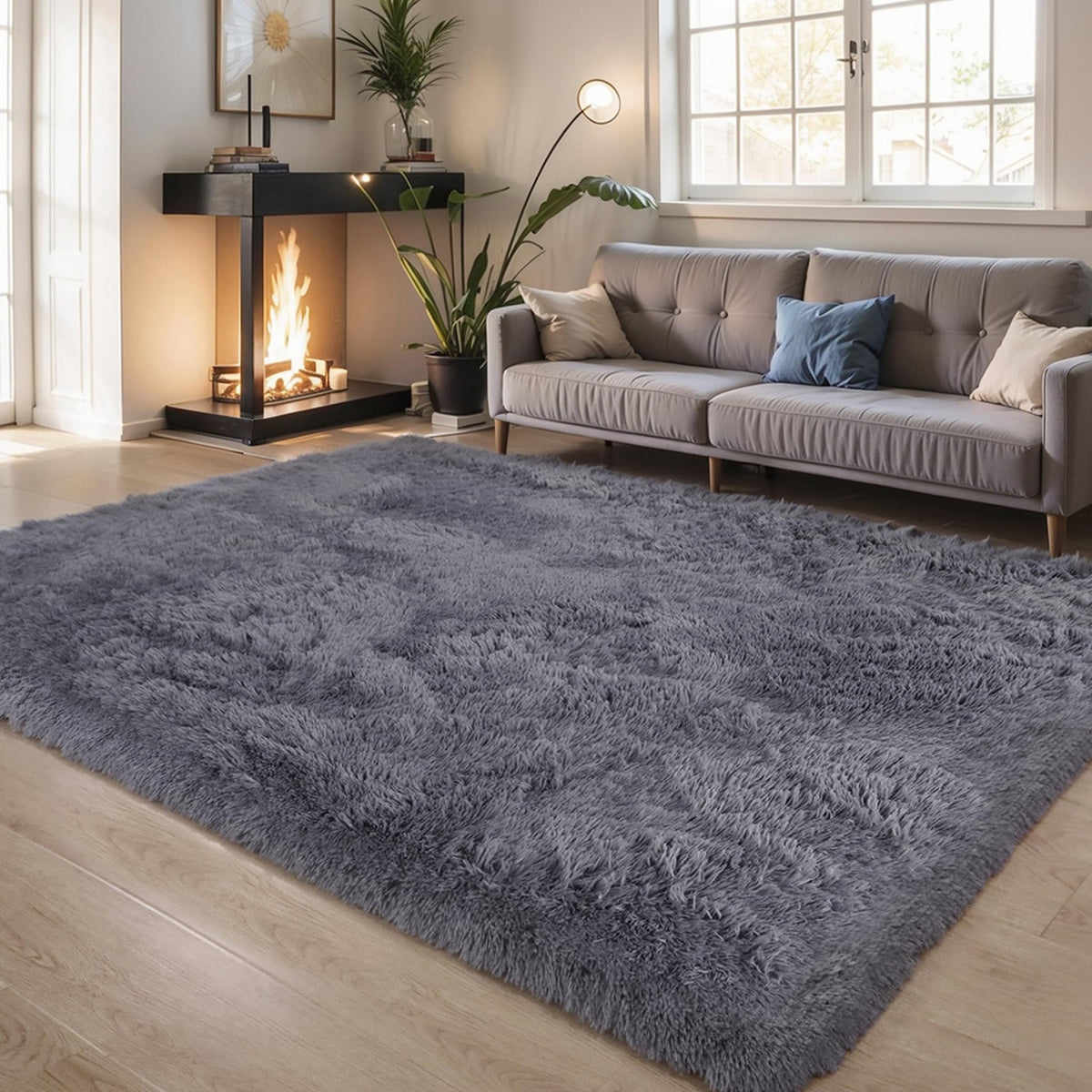 Pink Fluffy 4x6 Area Rugs for Bedroom Girls, Plush Washable Carpet