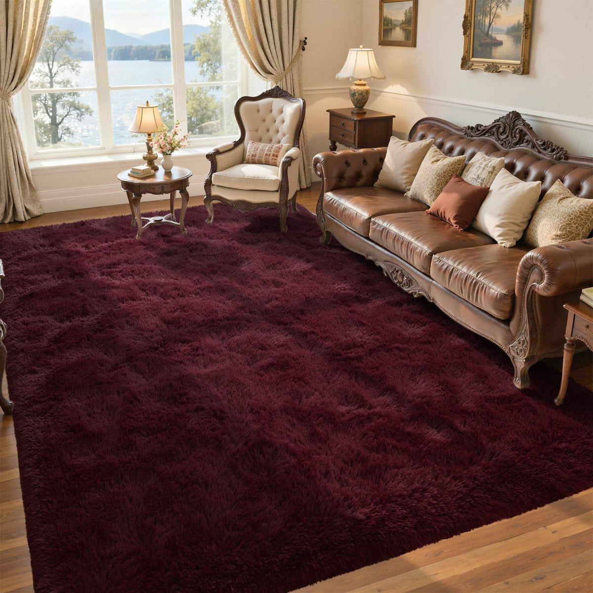 5x7 Black Area Rugs for Living Room, Large Fluffy Shag Bedroom Rugs Non-Slip, Ultra Soft Plush Carpet for Nursery Kids PlayRoom Dorm Office Indoor Modern Carpets