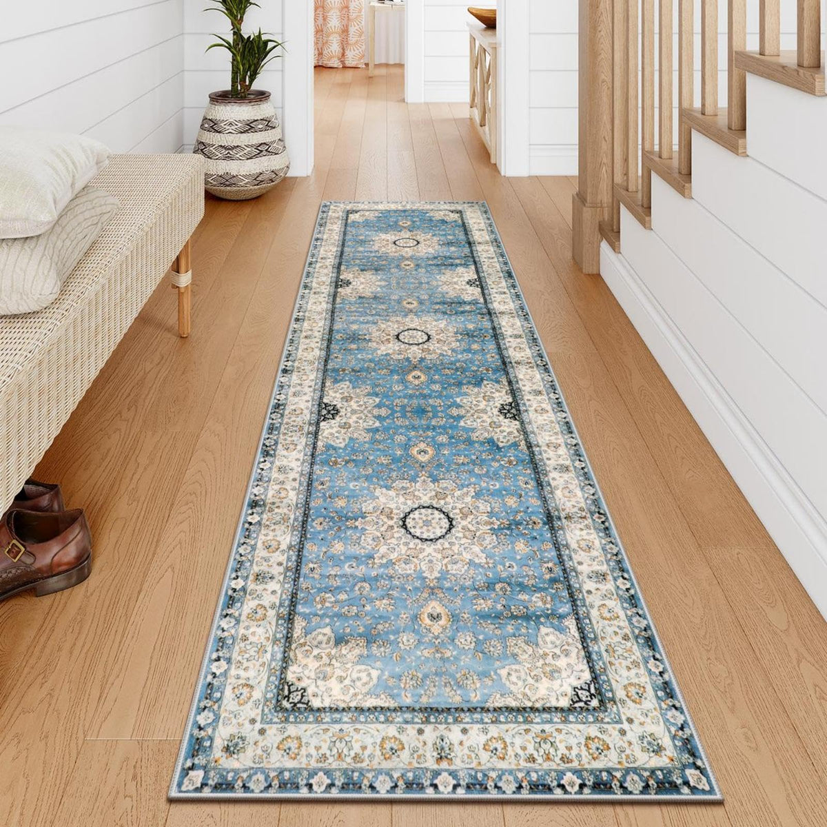 Lahome Felice Boho Tribal 2x3 Washable Small Rugs for Entryway Doormat Indoor Entrance, Throw Rugs with Rubber Backing, Bohemian Soft Non-Slip Bathroom Carpet for Bath Front Door Kitchen Floor
