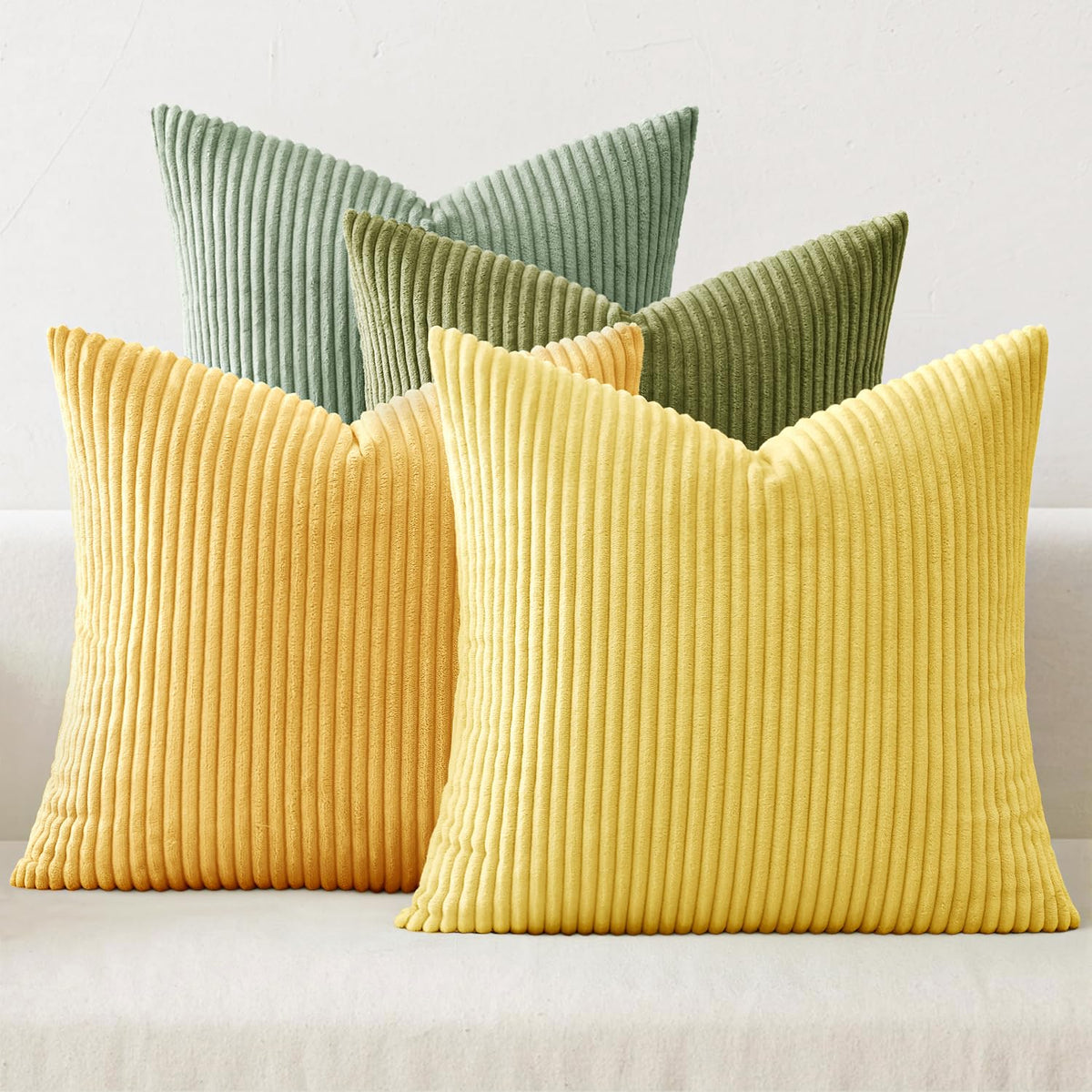 MIULEE Soft Corduroy Decorative Throw Pillow Covers Forest Green 18x18